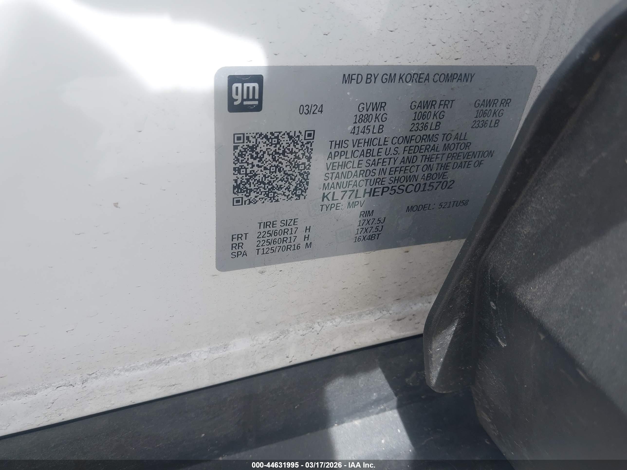 2025 Chevrolet Trax Fwd Lt White vin: KL77LHEP5SC015702