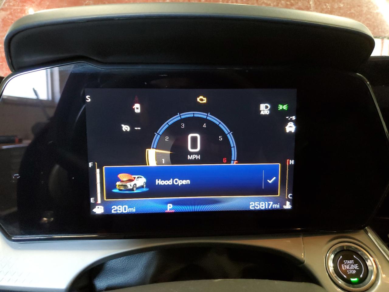 2025 Chevrolet Trax 1lt Burgundy vin: KL77LHEPXSC266117 Damage: Warning Light - Engine, On, Unacceptable