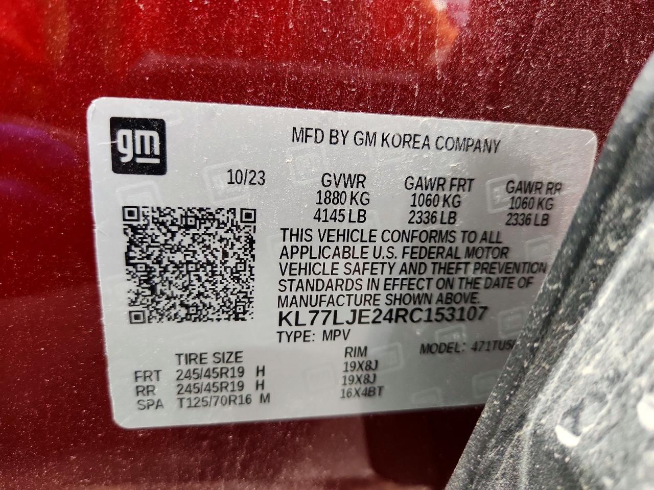 2024 Chevrolet Trax 2rs Maroon vin: KL77LJE24RC153107