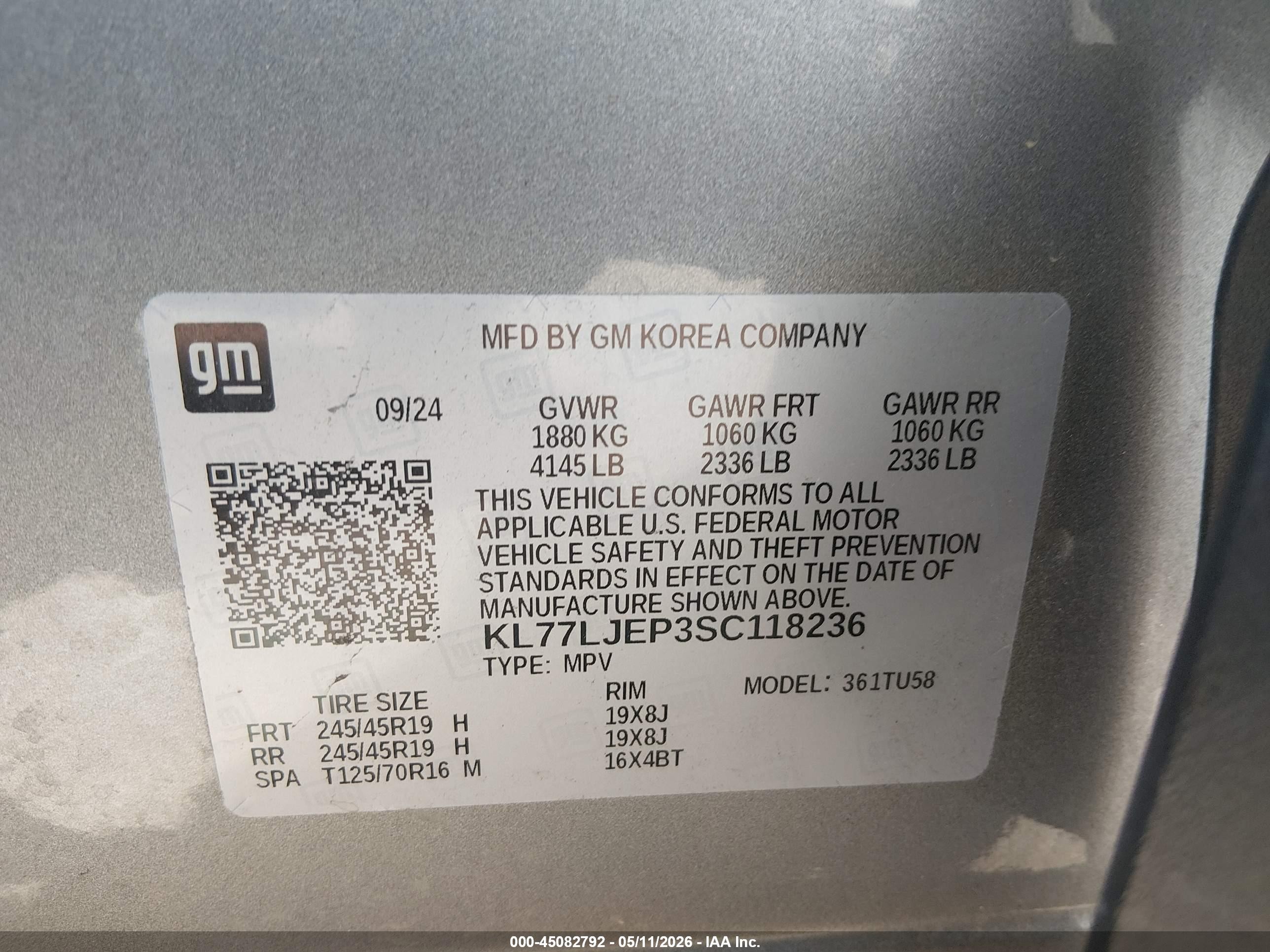 2025 Chevrolet Trax Fwd 2rs Silver vin: KL77LJEP3SC118236
