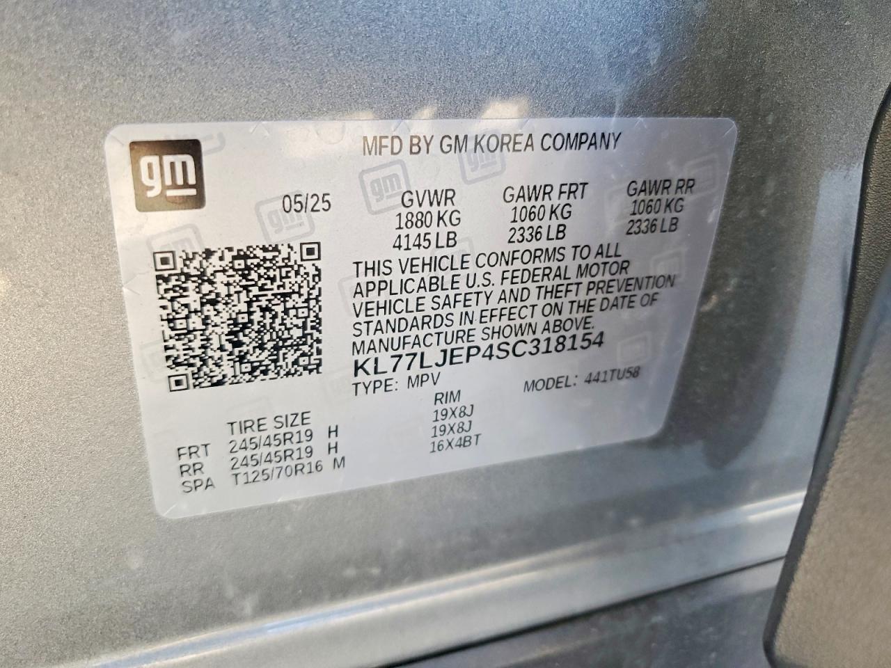 2025 Chevrolet Trax 2rs Gray vin: KL77LJEP4SC318154