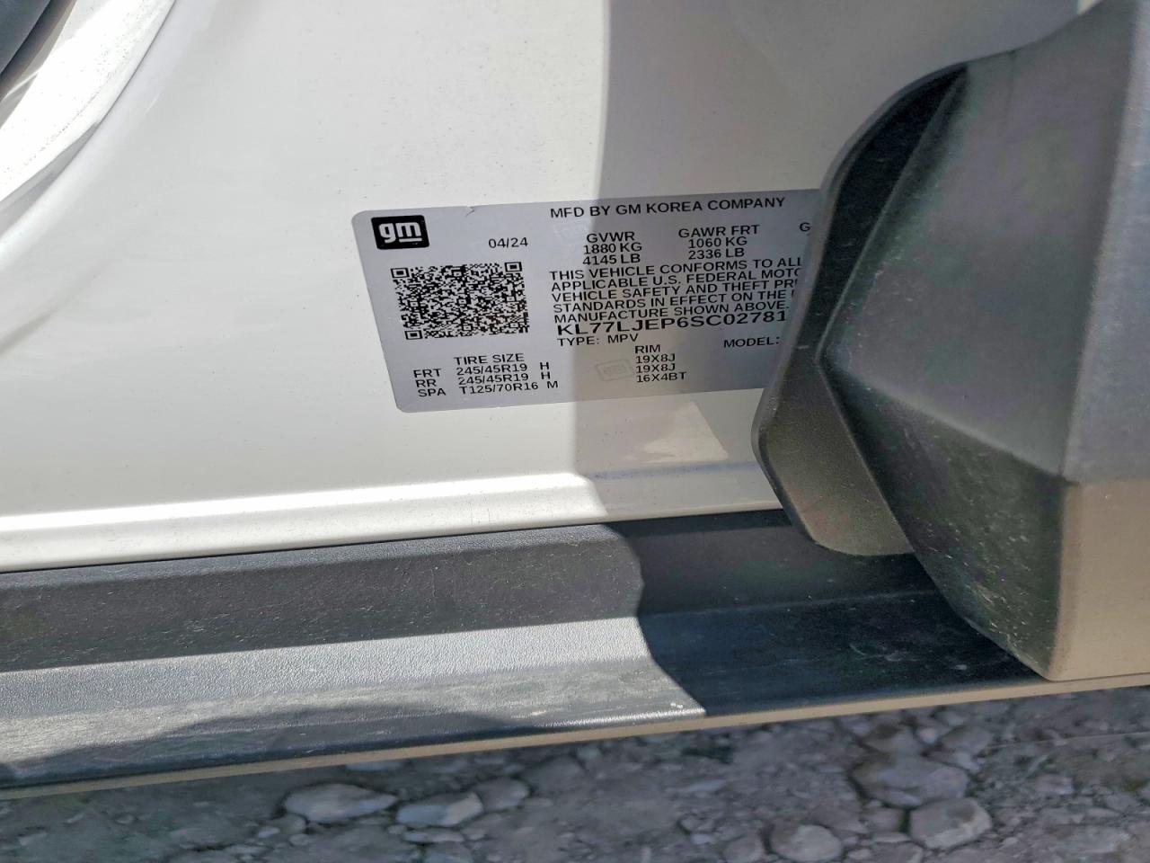 2025 Chevrolet Trax 2rs White vin: KL77LJEP6SC027817