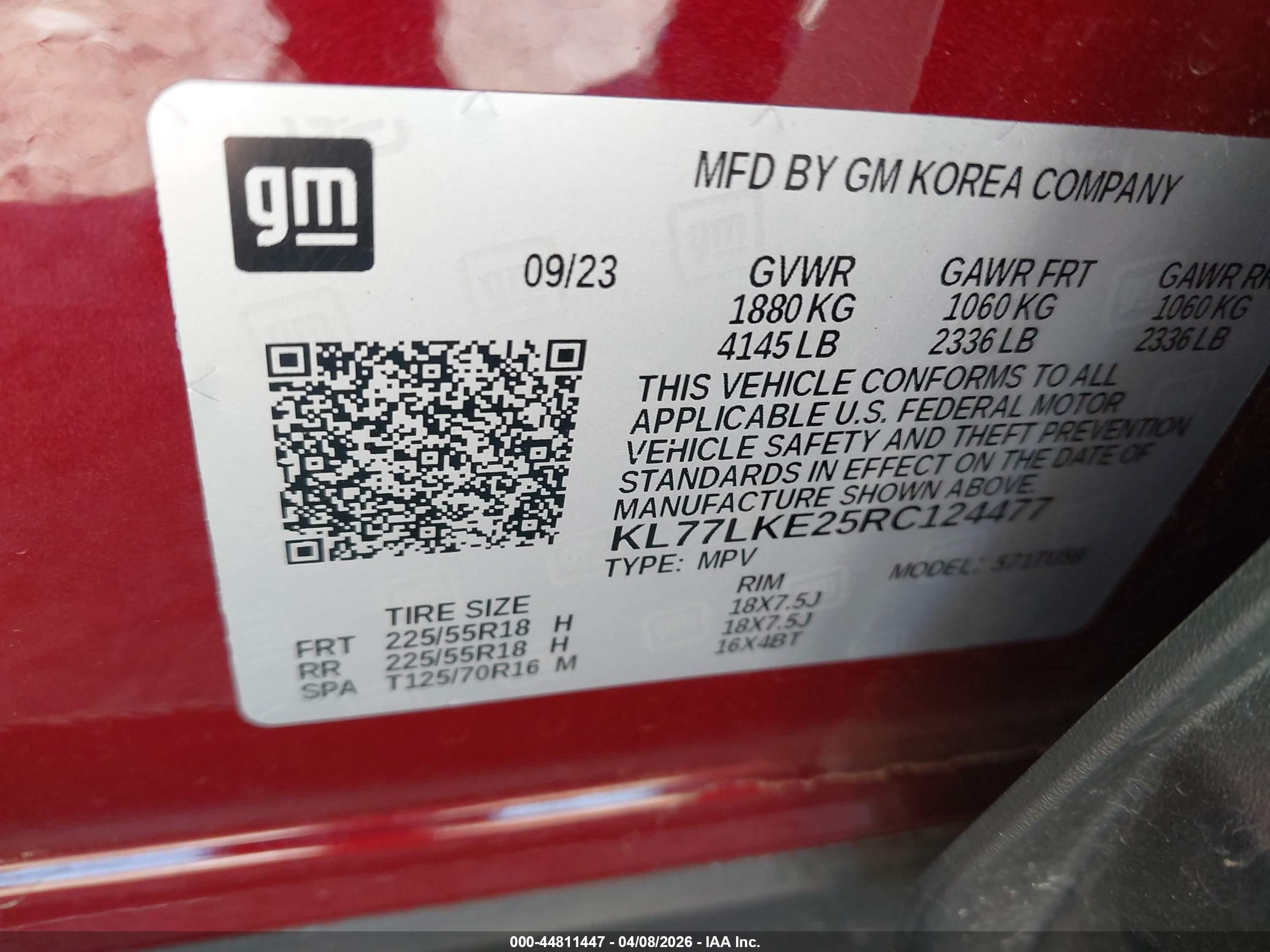 2024 Chevrolet Trax Fwd Activ Burgundy vin: KL77LKE25RC124477