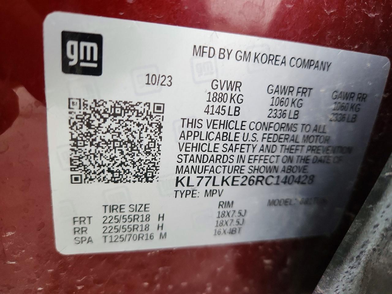 2024 Chevrolet Trax Activ Maroon vin: KL77LKE26RC140428