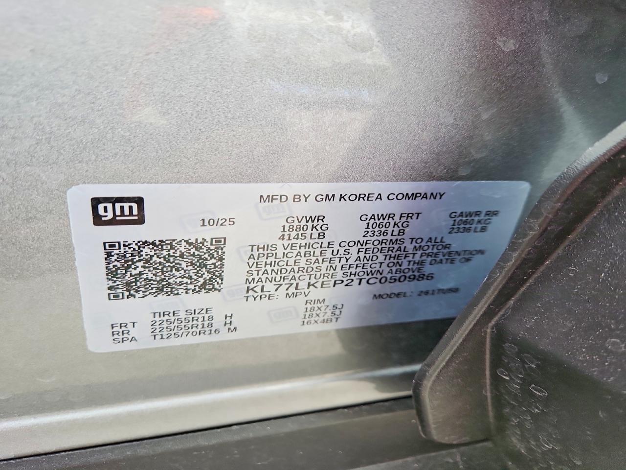 2026 Chevrolet Trax Activ Gray vin: KL77LKEP2TC050986