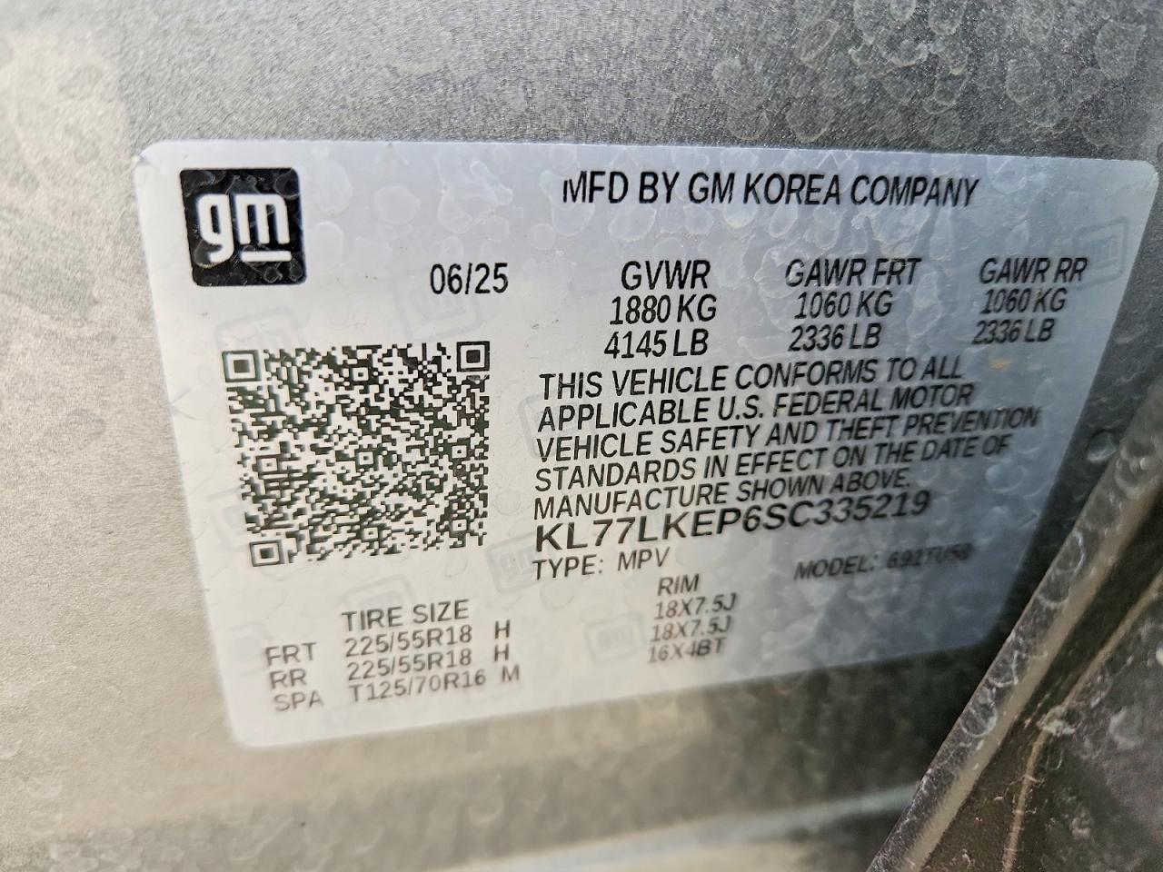 2025 Chevrolet Trax Activ Silver vin: KL77LKEP6SC335219