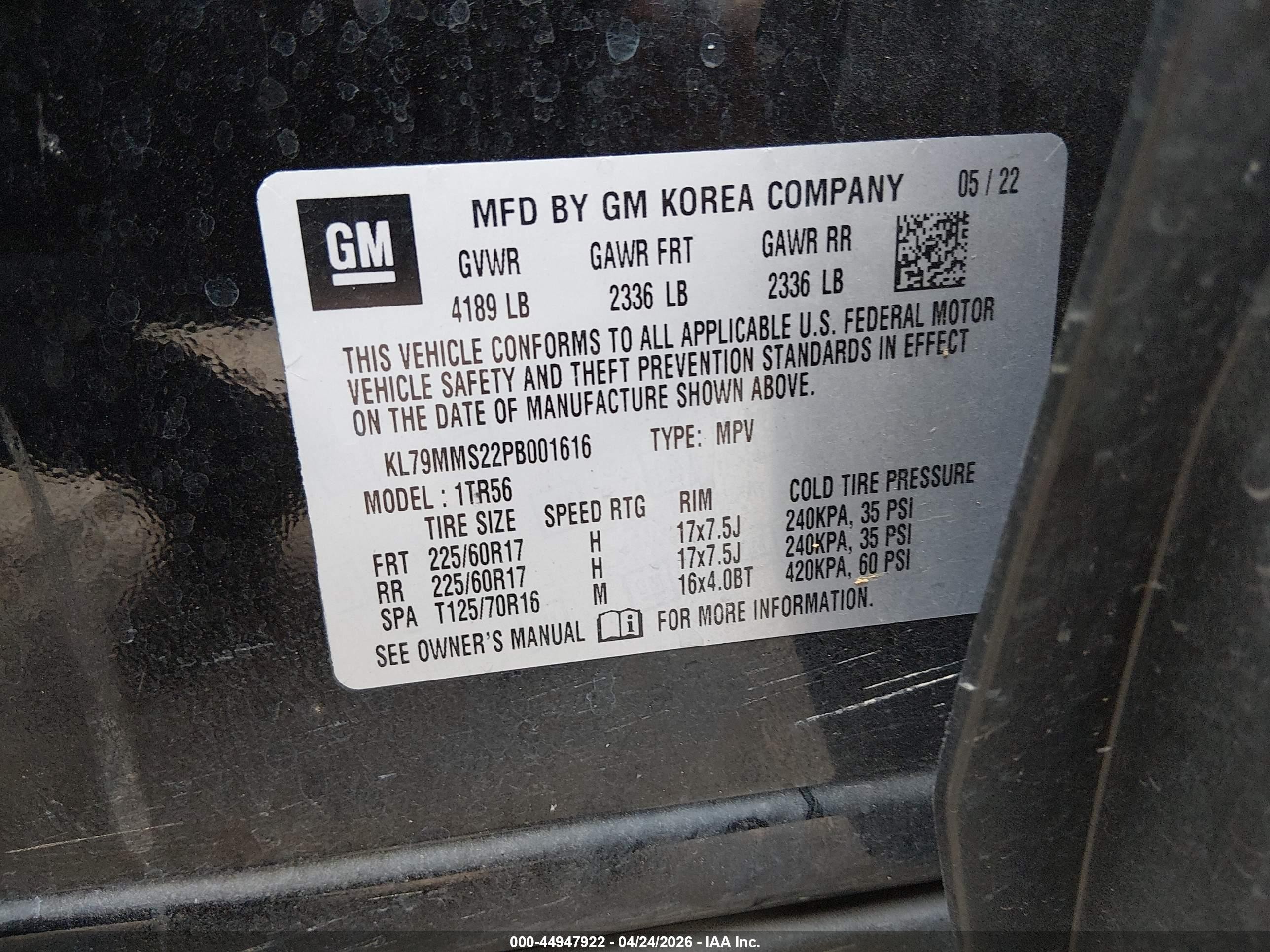 2023 Chevrolet Trailblazer Fwd Ls Черный vin: KL79MMS22PB001616