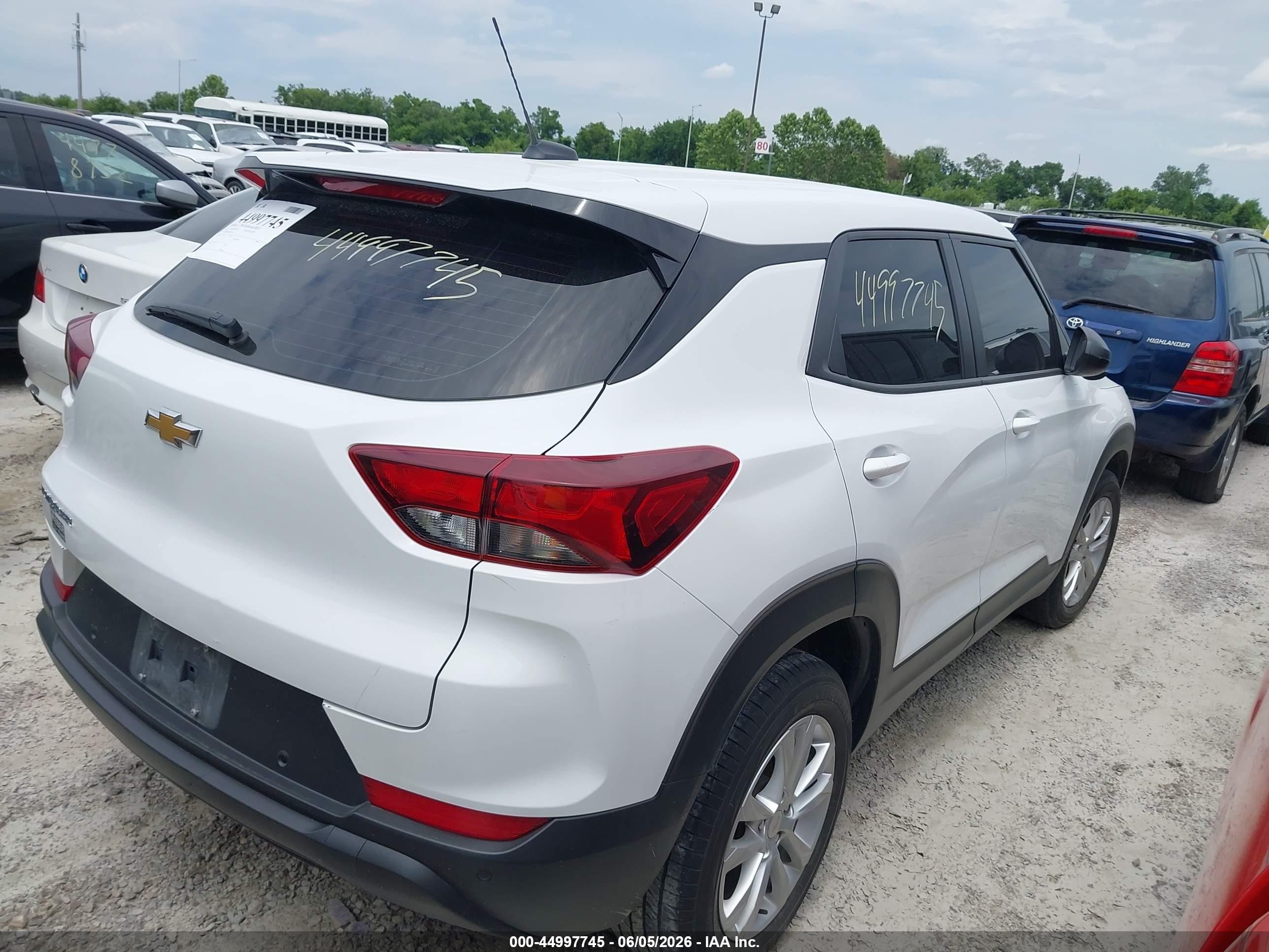 2023 Chevrolet Trailblazer Fwd Ls White vin: KL79MMS26PB077534