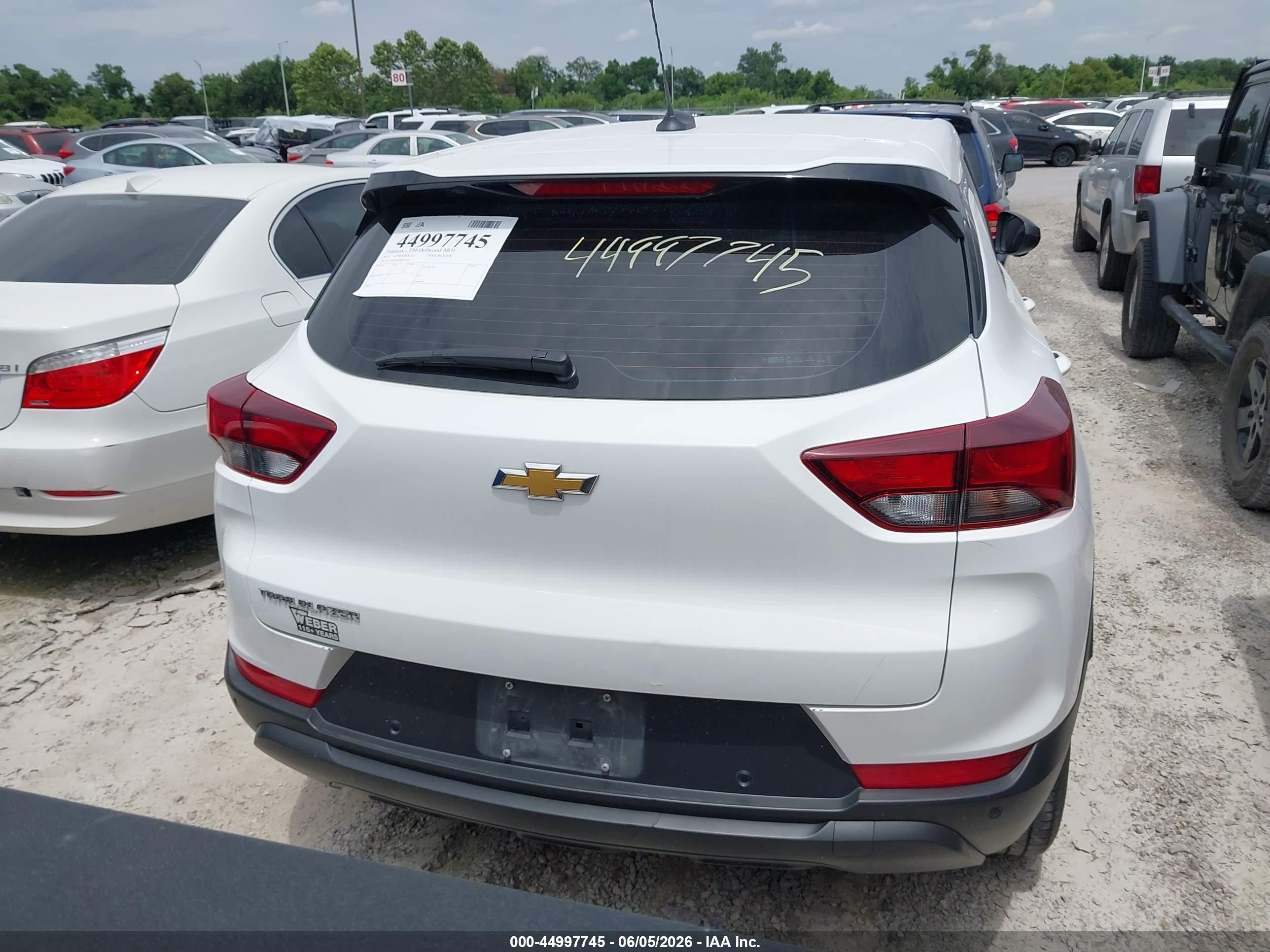 2023 Chevrolet Trailblazer Fwd Ls White vin: KL79MMS26PB077534