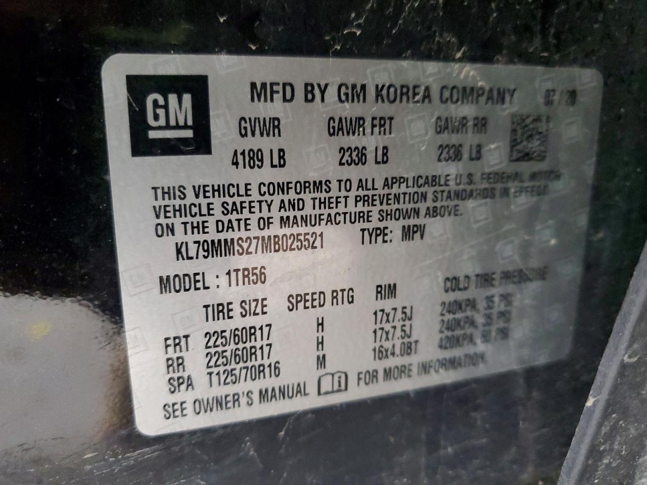 2021 Chevrolet Trailblazer Ls Black vin: KL79MMS27MB025521