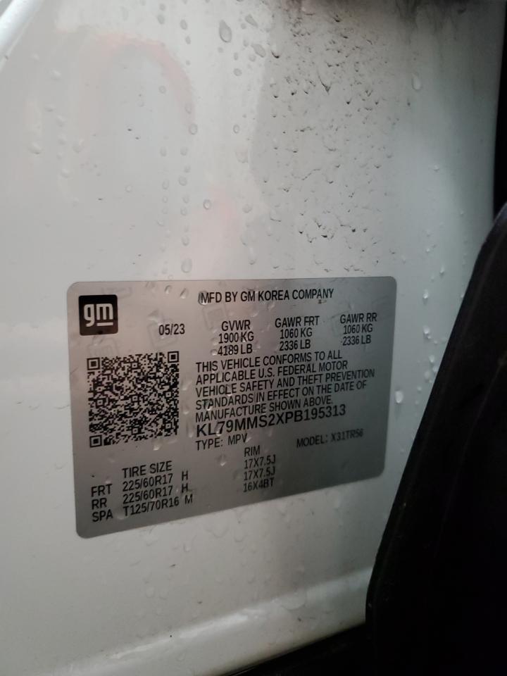 2023 Chevrolet Trailblazer Ls White vin: KL79MMS2XPB195313