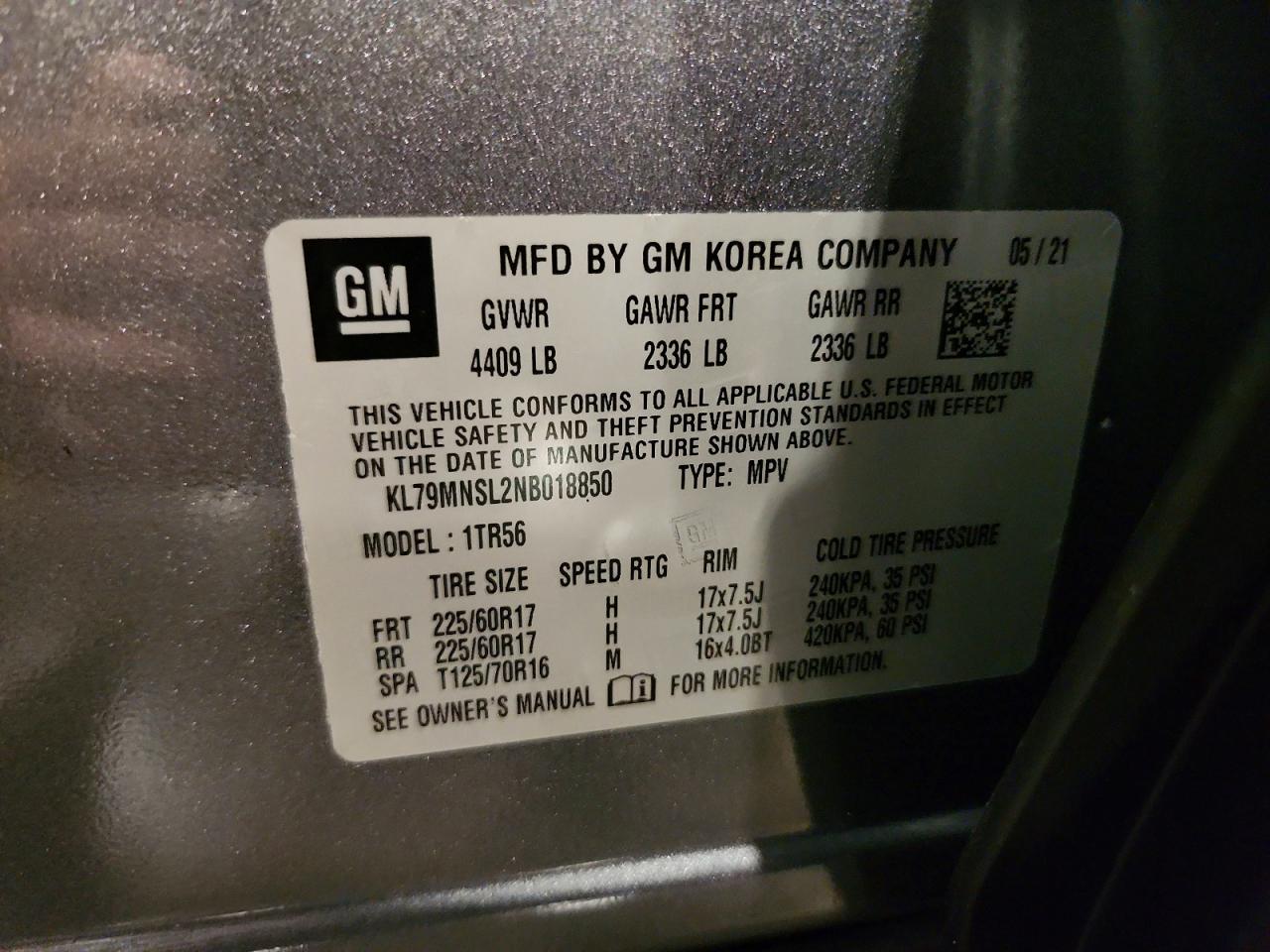 2022 Chevrolet Trailblazer Ls Gray vin: KL79MNSL2NB018850