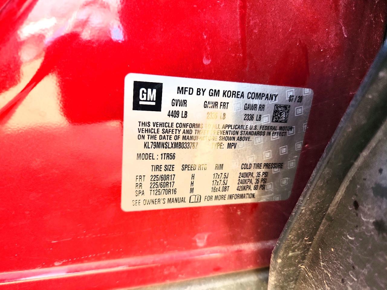 2021 Chevrolet Trailblazer Ls Red vin: KL79MNSLXMB033787