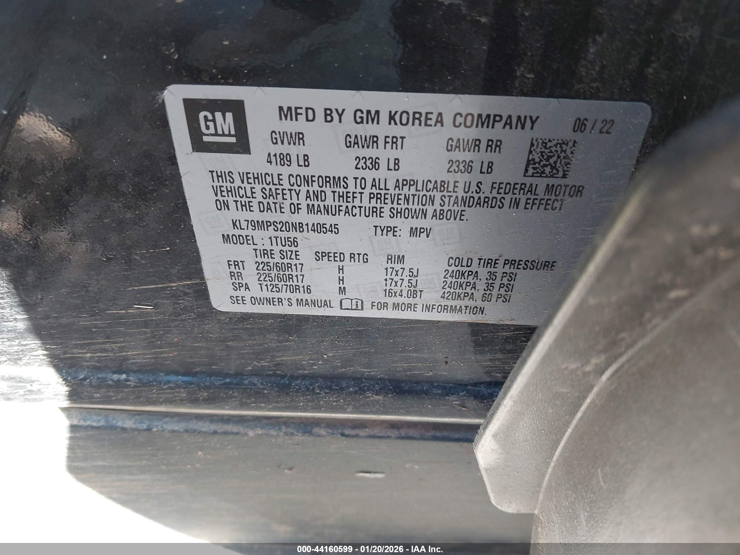 2022 Chevrolet Trailblazer Fwd Lt Black vin: KL79MPS20NB140545