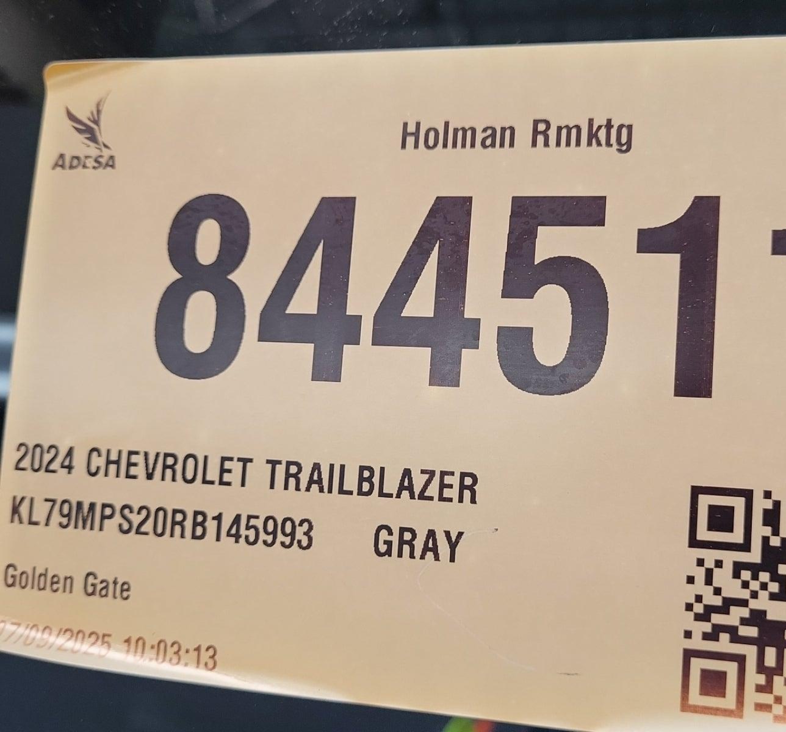 2024 Chevrolet Trailblazer Fwd Lt vin: KL79MPS20RB145993