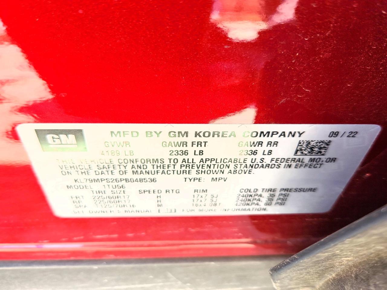 2023 Chevrolet Trailblazer Lt Red vin: KL79MPS26PB048536