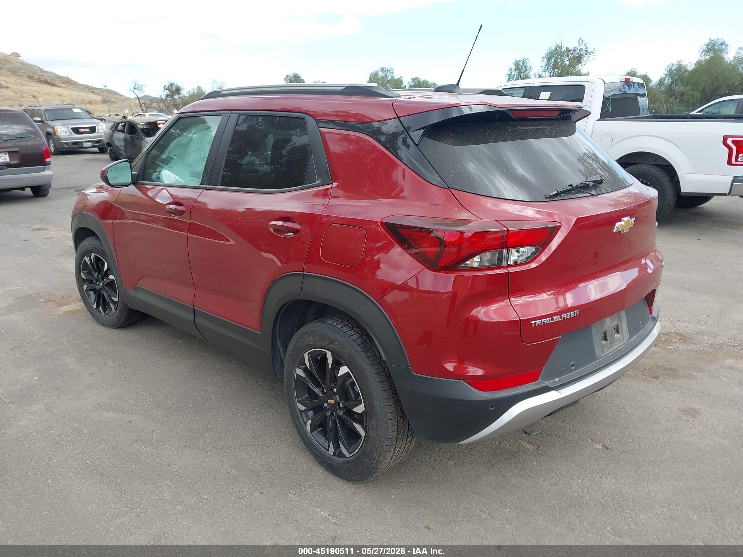 2021 Chevrolet Trailblazer Fwd Lt Red vin: KL79MPS27MB054406