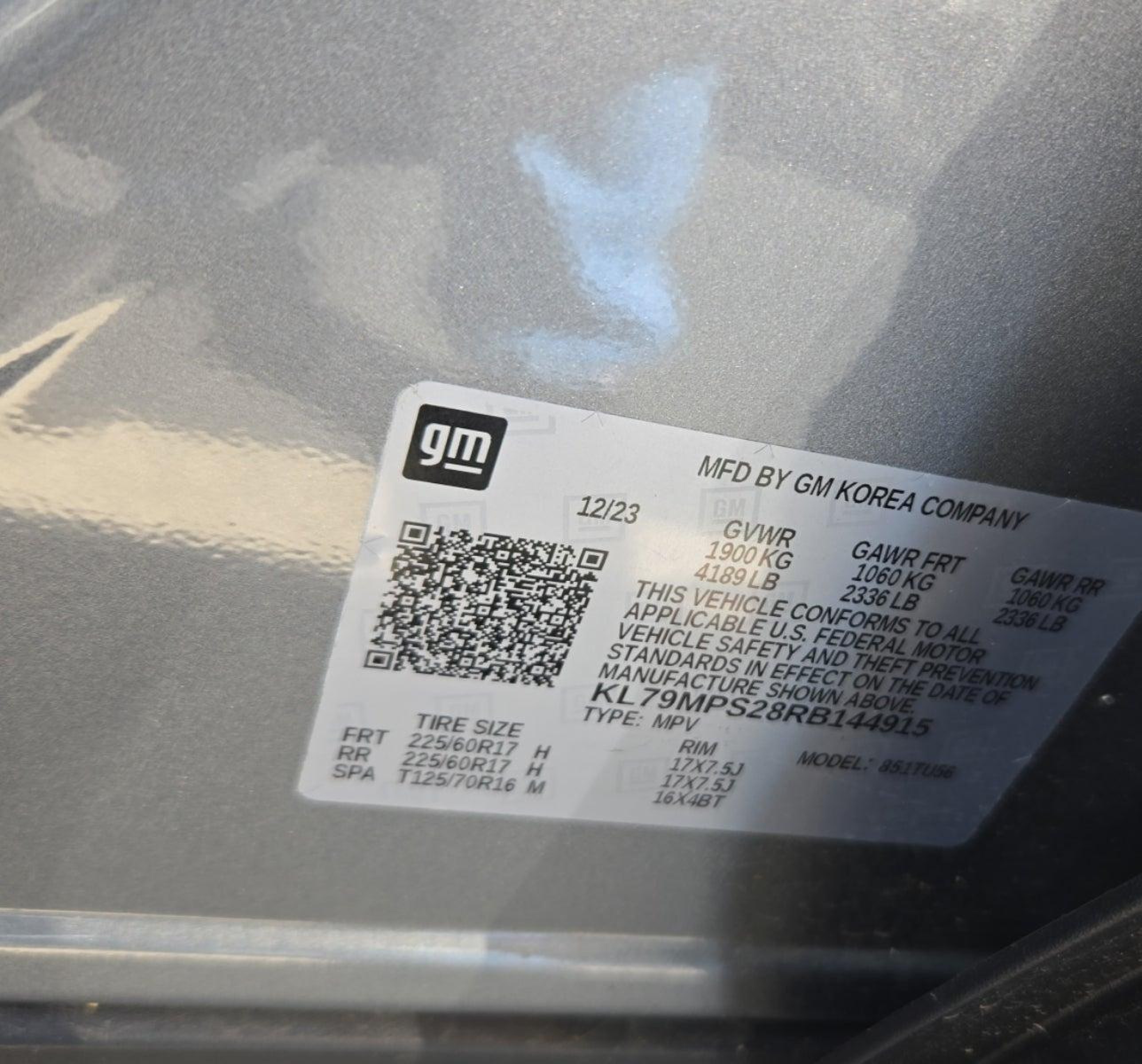 2024 Chevrolet Trailblazer Fwd Lt vin: KL79MPS28RB144915