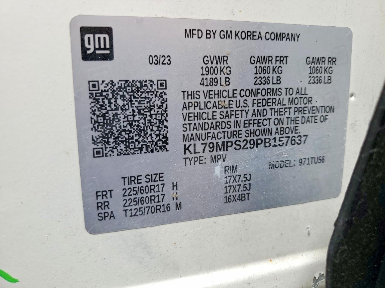 2023 Chevrolet Trailblazer Lt White vin: KL79MPS29PB157637
