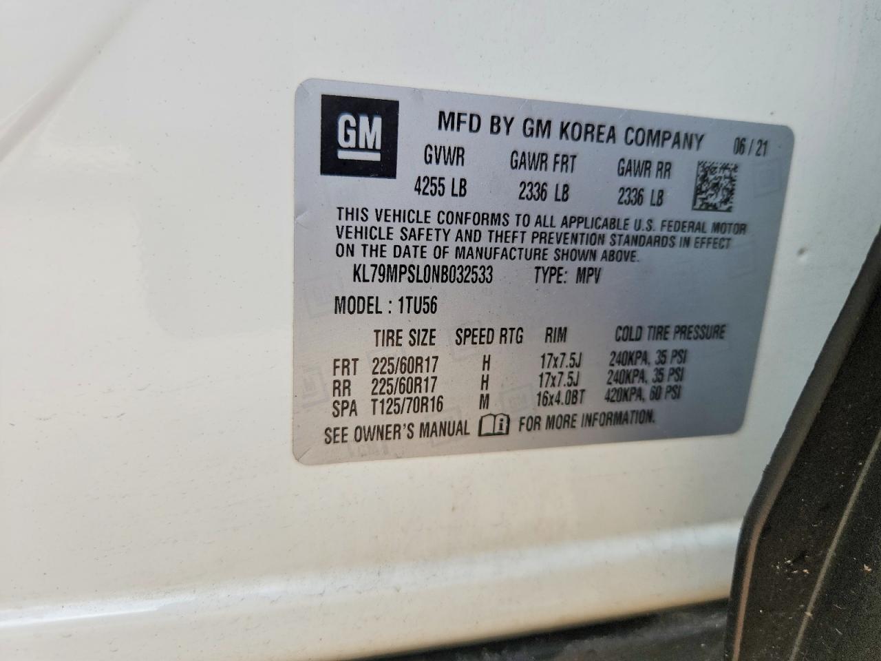 2022 Chevrolet Trailblazer Lt White vin: KL79MPSL0NB032533