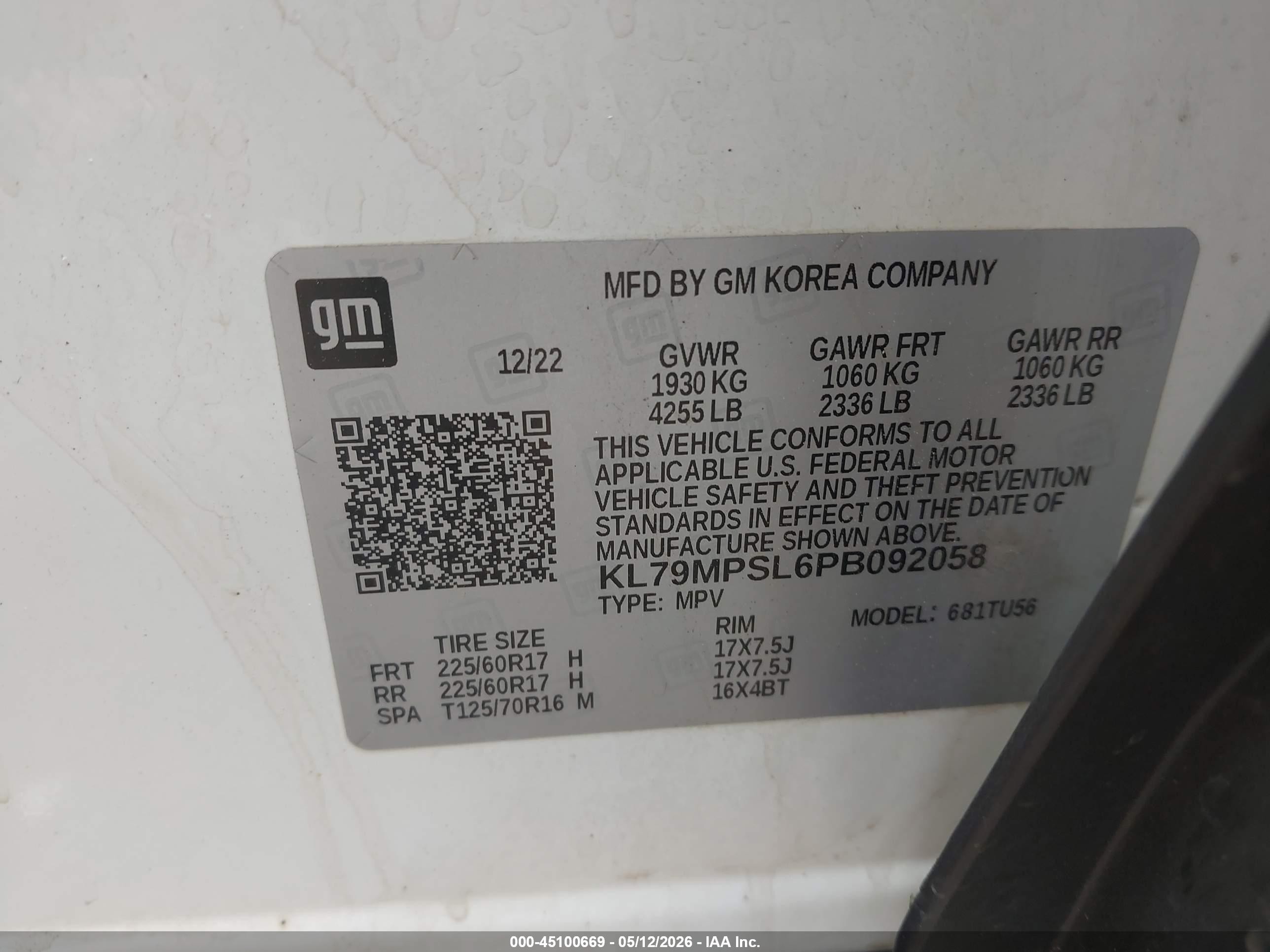 2023 Chevrolet Trailblazer Fwd Lt White vin: KL79MPSL6PB092058