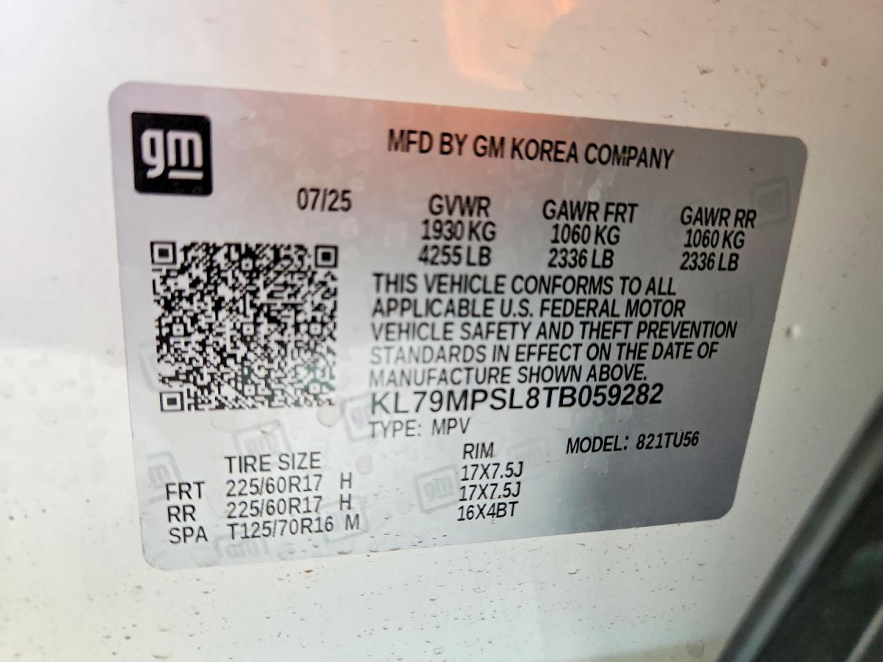 2026 Chevrolet Trailblazer Lt White vin: KL79MPSL8TB059282