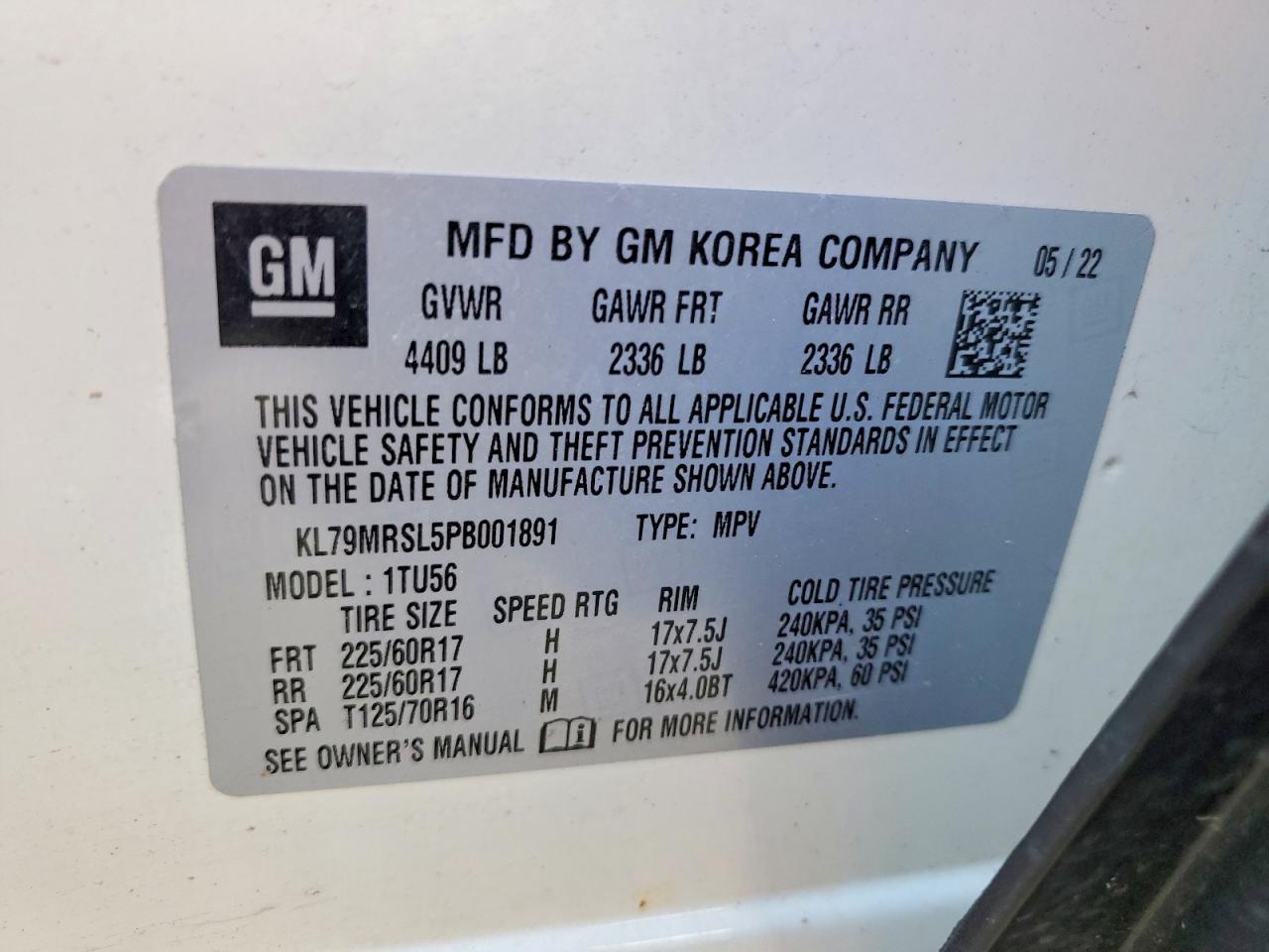 2023 Chevrolet Trailblazer Lt White vin: KL79MRSL5PB001891