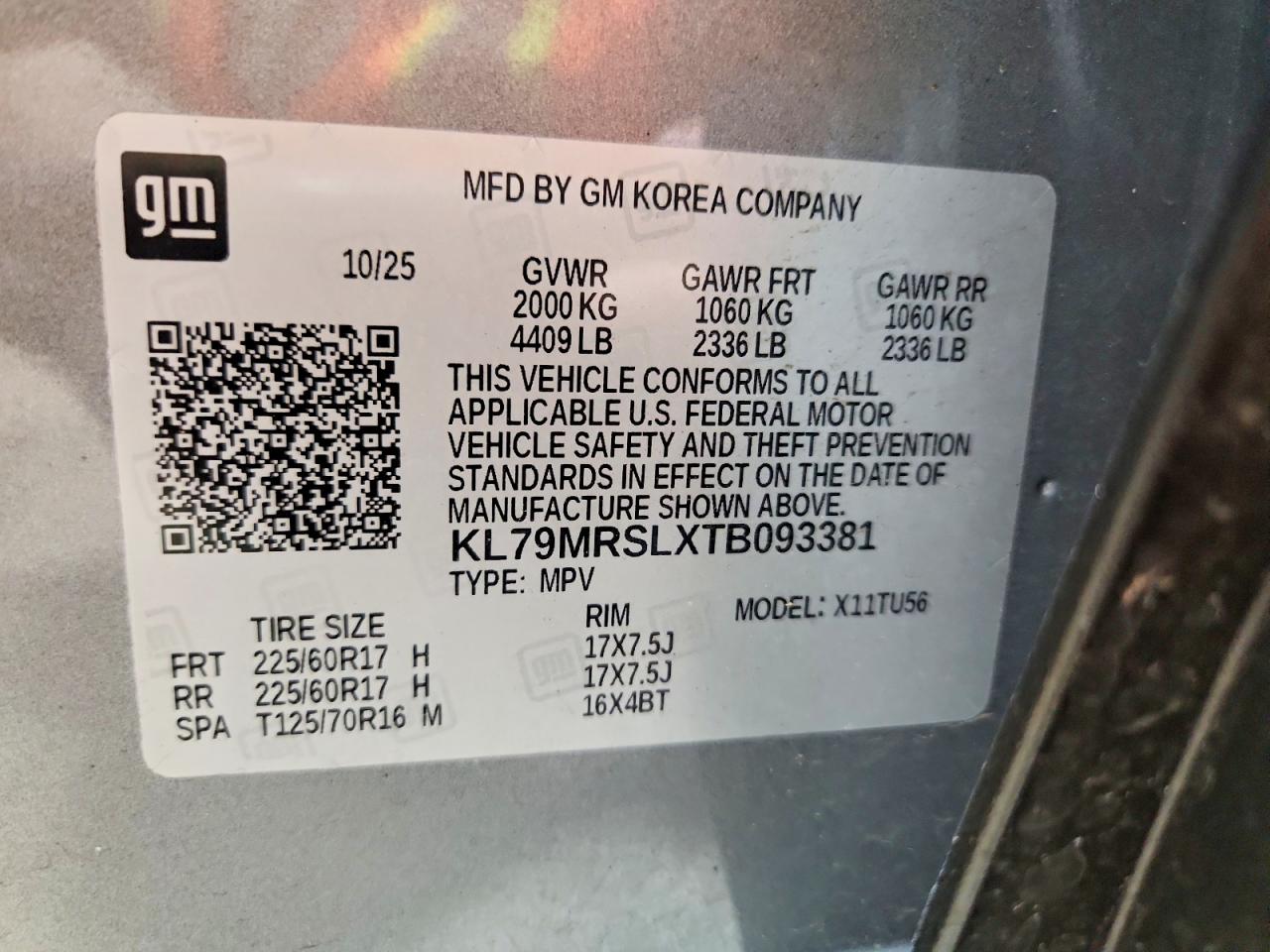 2026 Chevrolet Trailblazer Lt Gray vin: KL79MRSLXTB093381