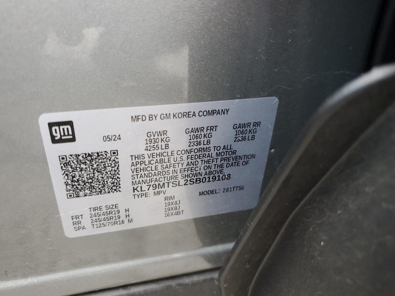 2025 Chevrolet Trailblazer Rs Gray vin: KL79MTSL2SB019108
