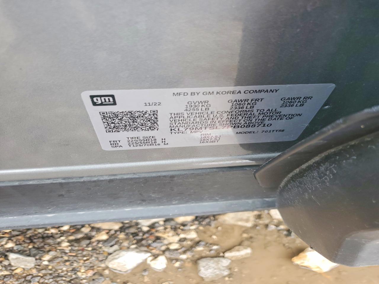 2023 Chevrolet Trailblazer Rs Silver vin: KL79MTSL7PB088710