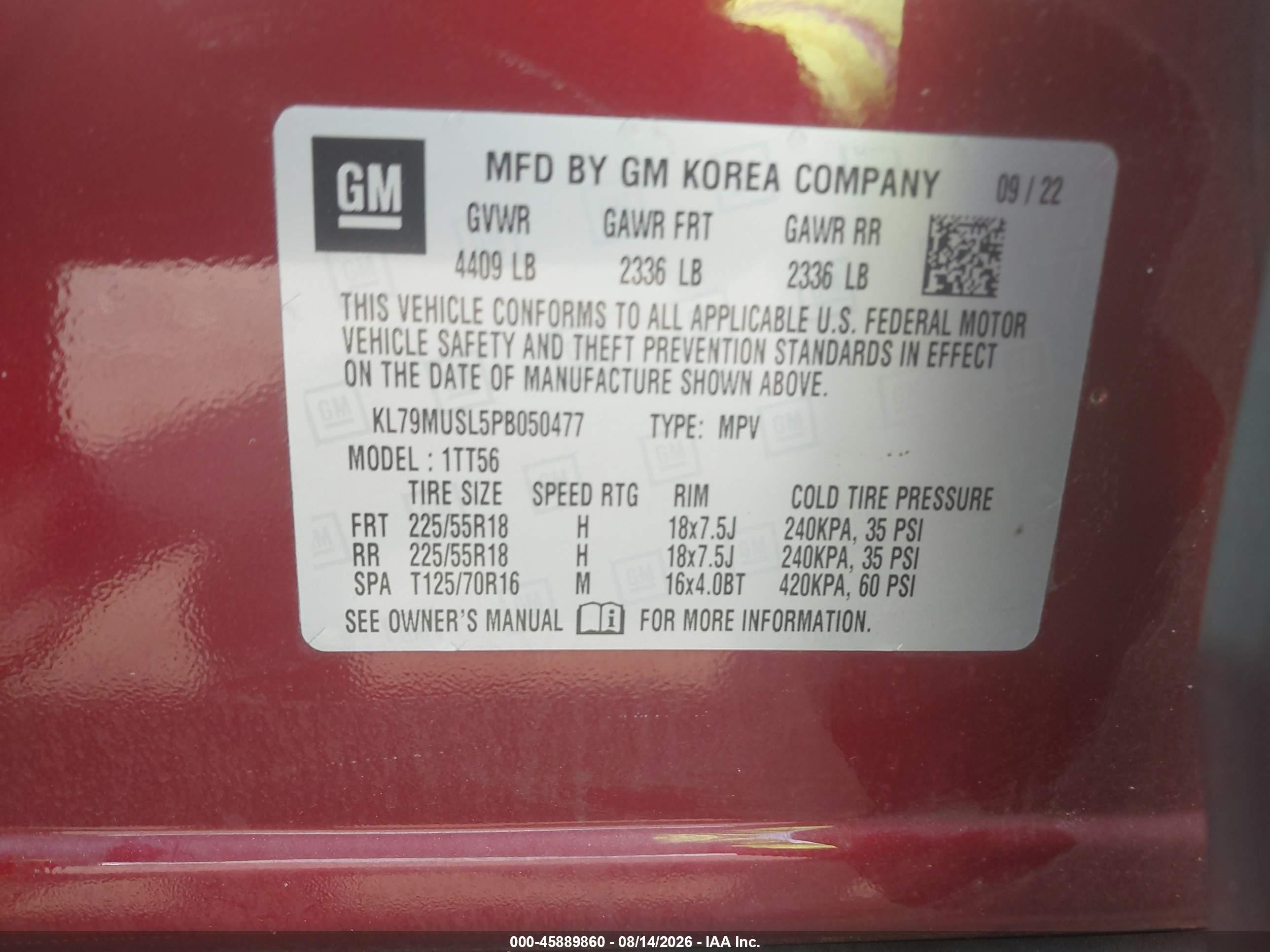2023 Chevrolet Trailblazer Awd Rs Red vin: KL79MUSL5PB050477