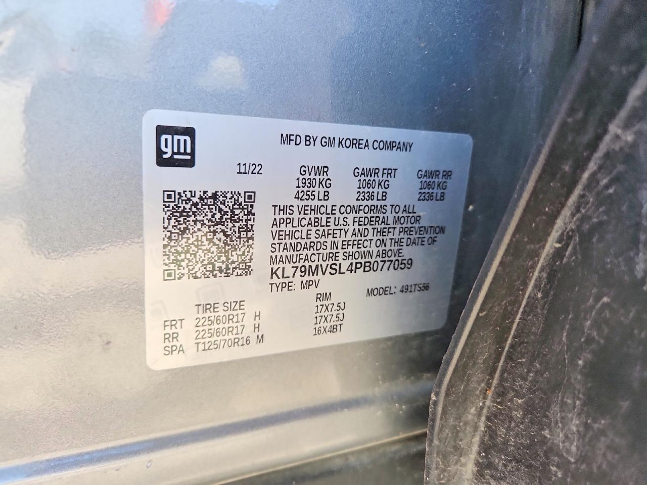2023 Chevrolet Trailblazer Activ Gray vin: KL79MVSL4PB077059