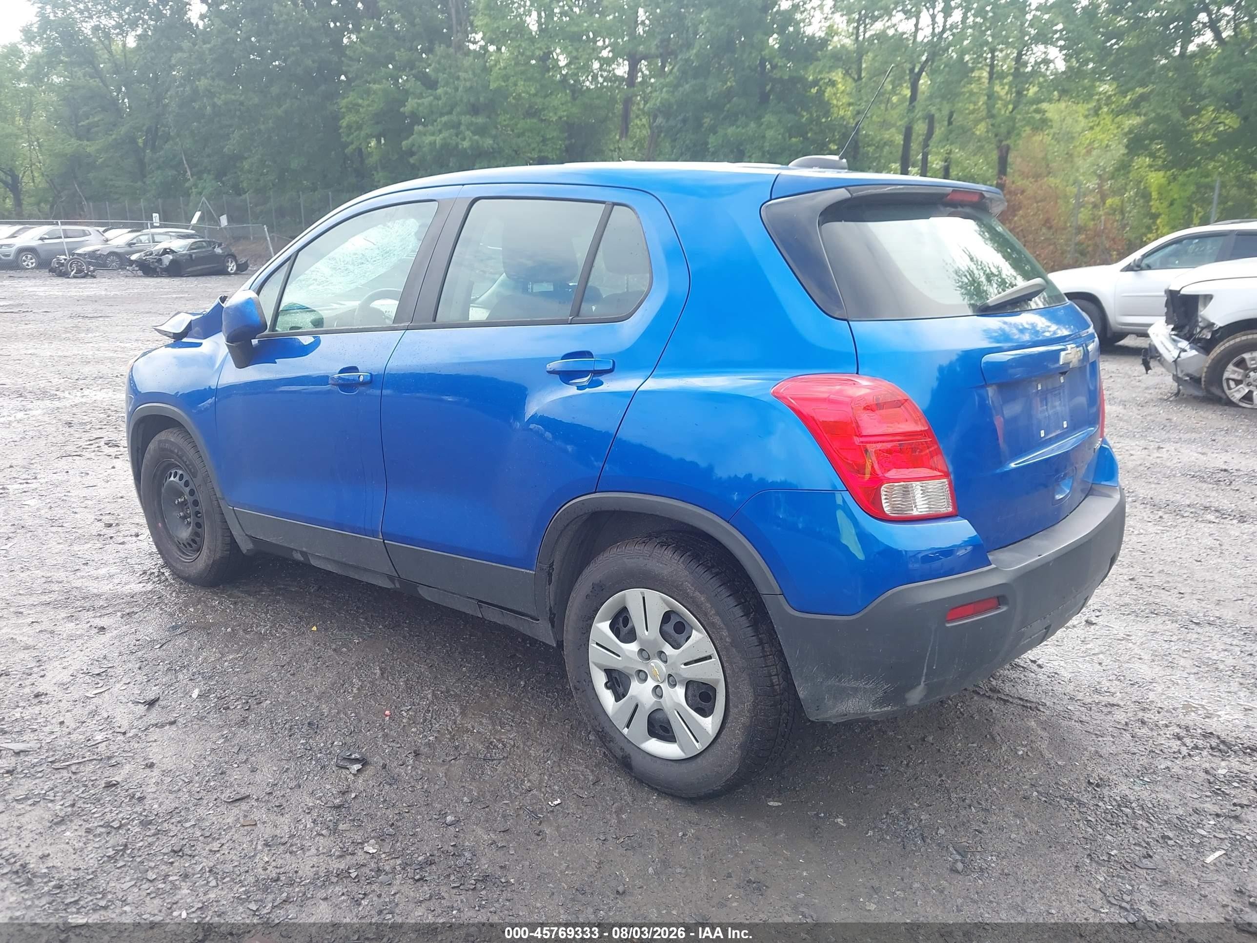 2015 Chevrolet Trax 1ls Blue vin: KL7CJKSB0FB082925