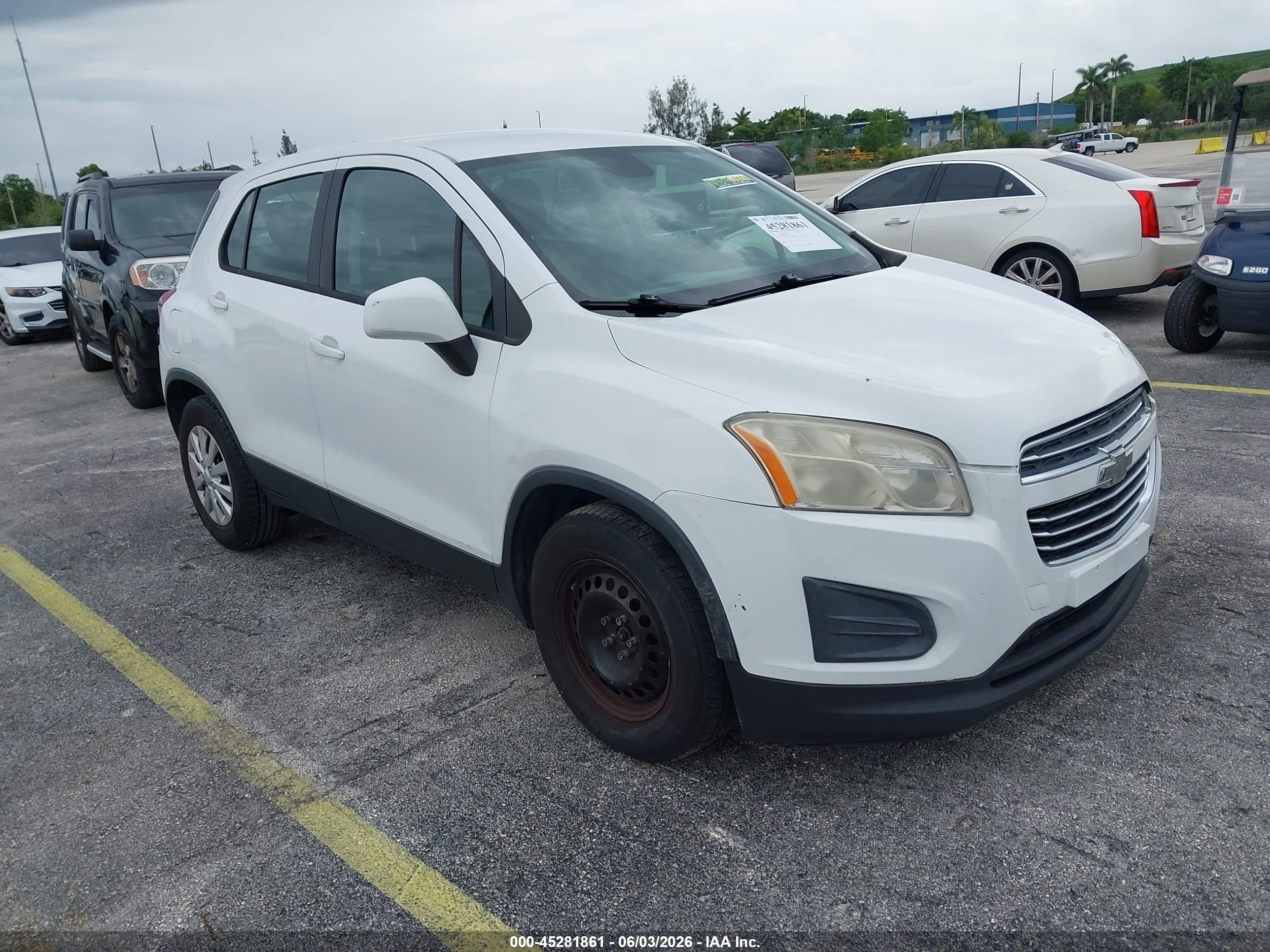 2015 Chevrolet Trax 1ls Белый vin: KL7CJKSB0FB127281