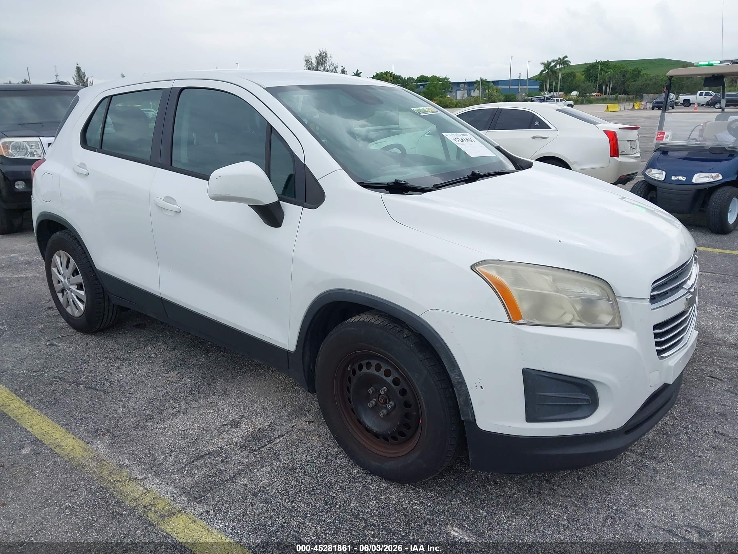 2015 Chevrolet Trax 1ls Белый vin: KL7CJKSB0FB127281