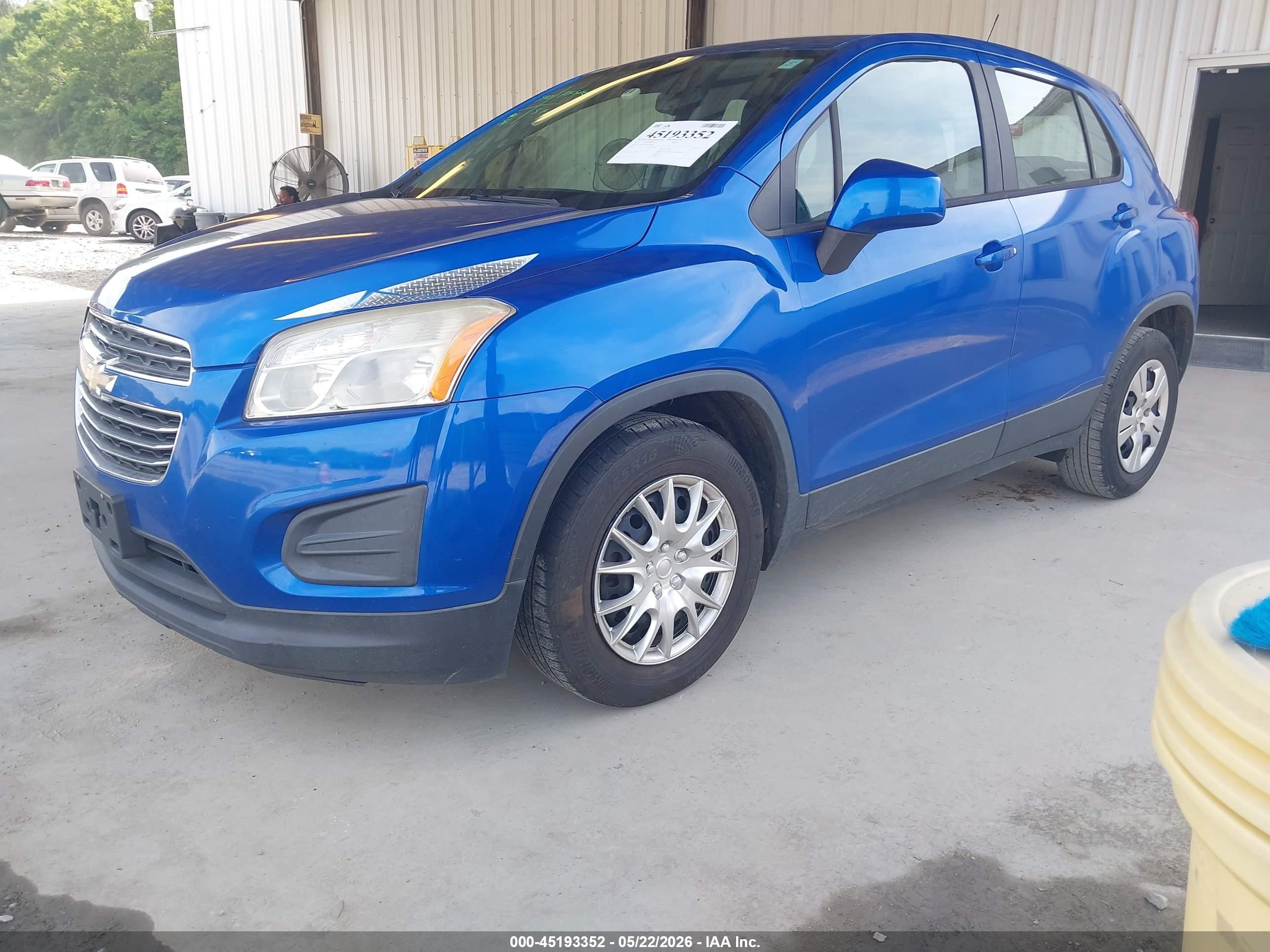 2015 Chevrolet Trax 1ls Blue vin: KL7CJKSB0FB181969