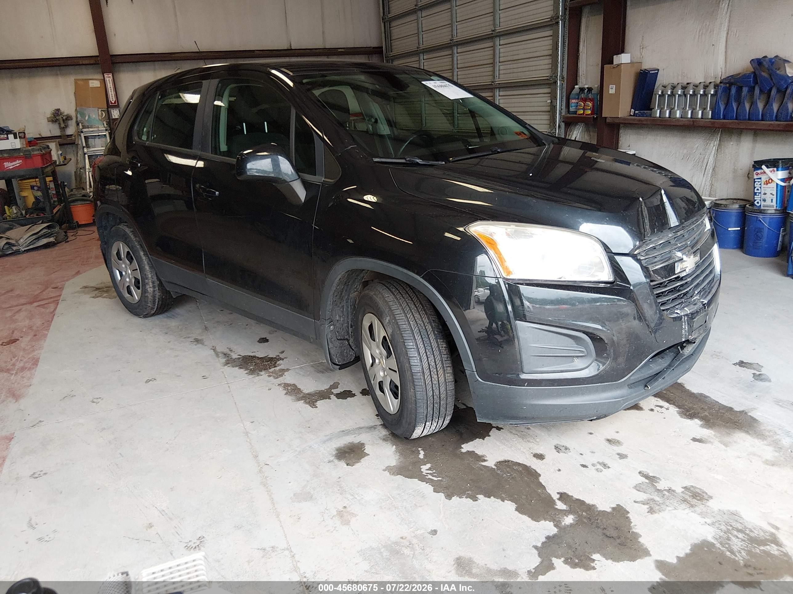 2015 Chevrolet Trax 1ls Black vin: KL7CJKSB2FB082585
