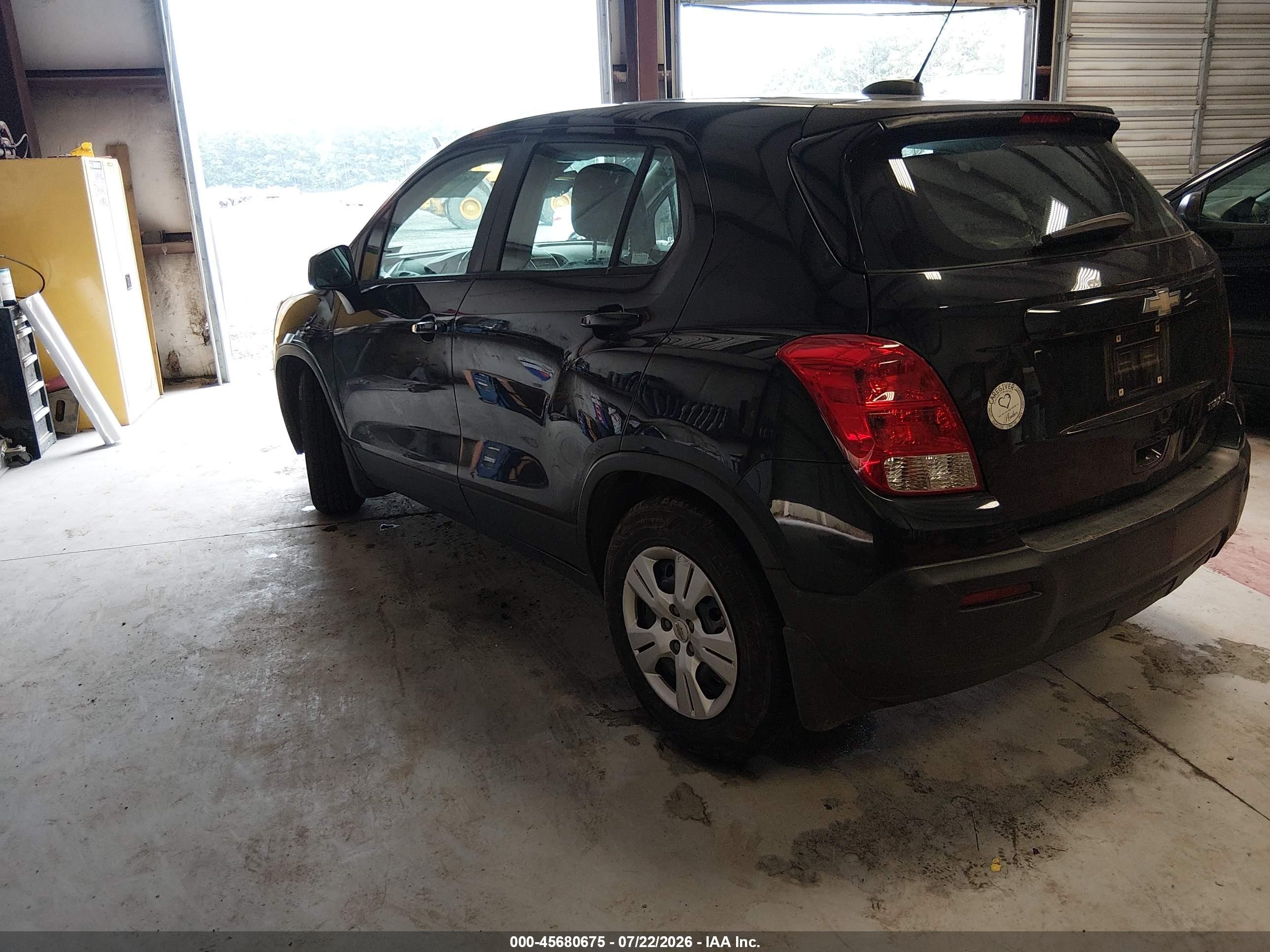 2015 Chevrolet Trax 1ls Black vin: KL7CJKSB2FB082585