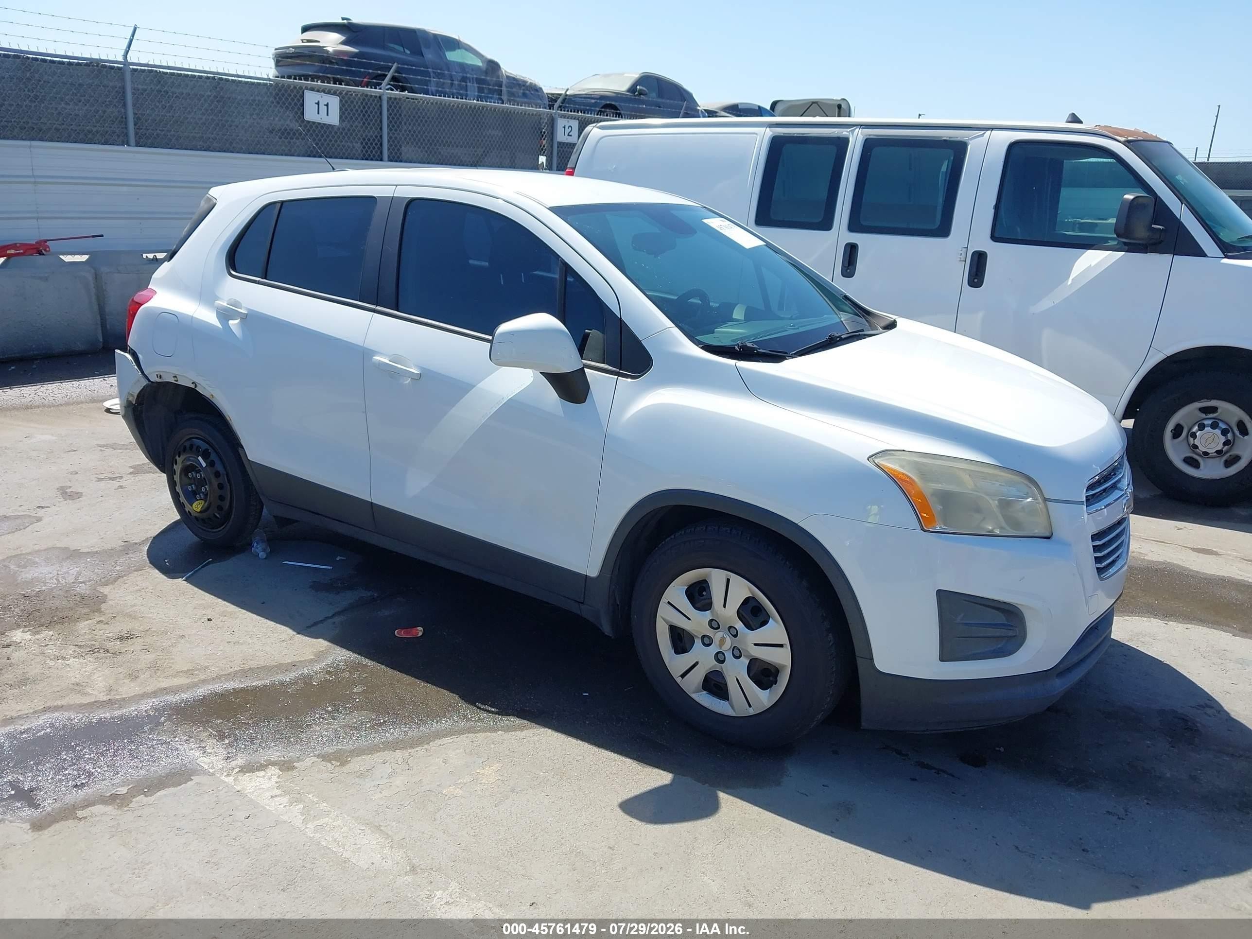2015 Chevrolet Trax 1ls White vin: KL7CJKSB4FB214794