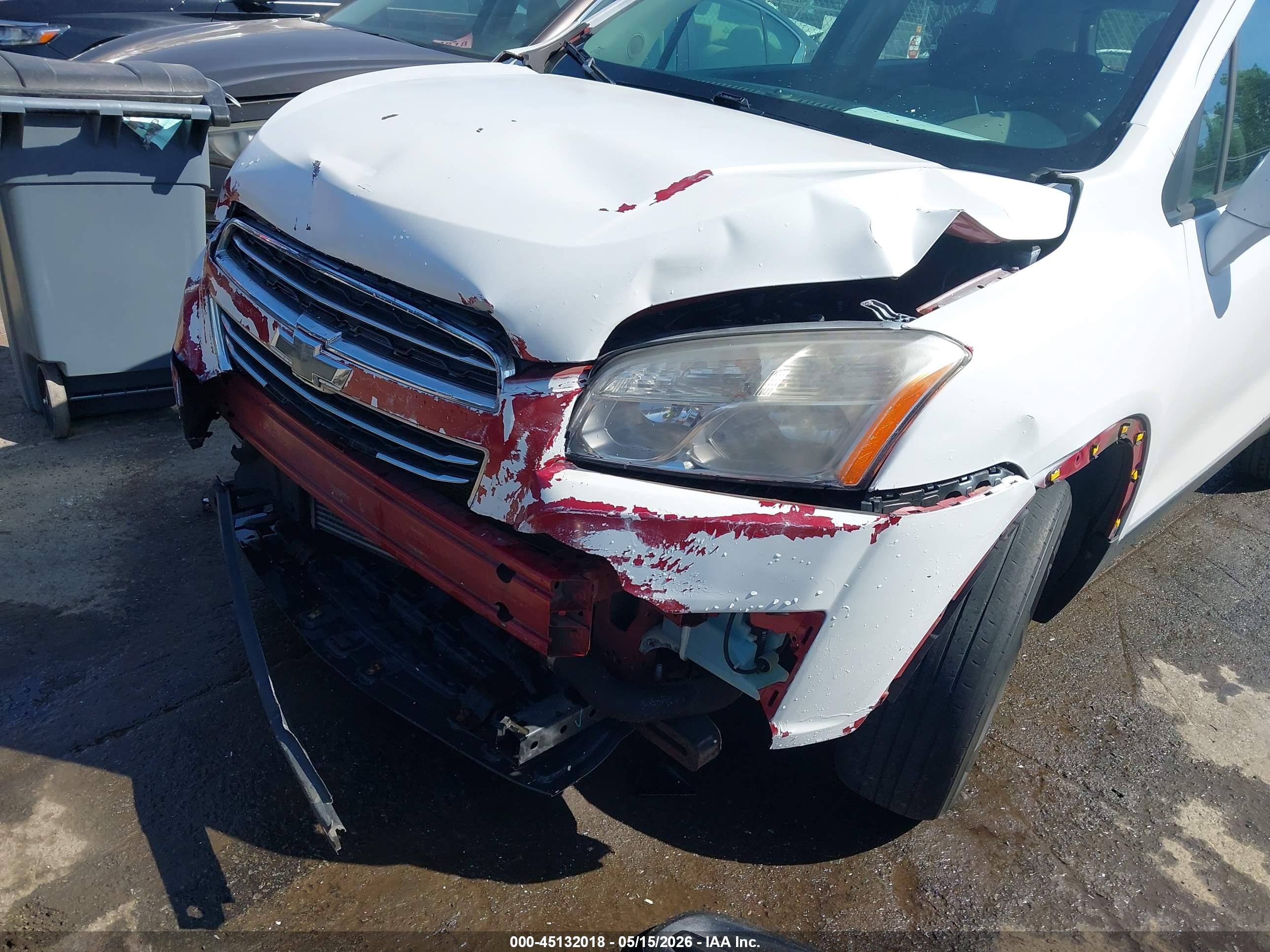 2015 Chevrolet Trax 1ls White vin: KL7CJKSB6FB262233