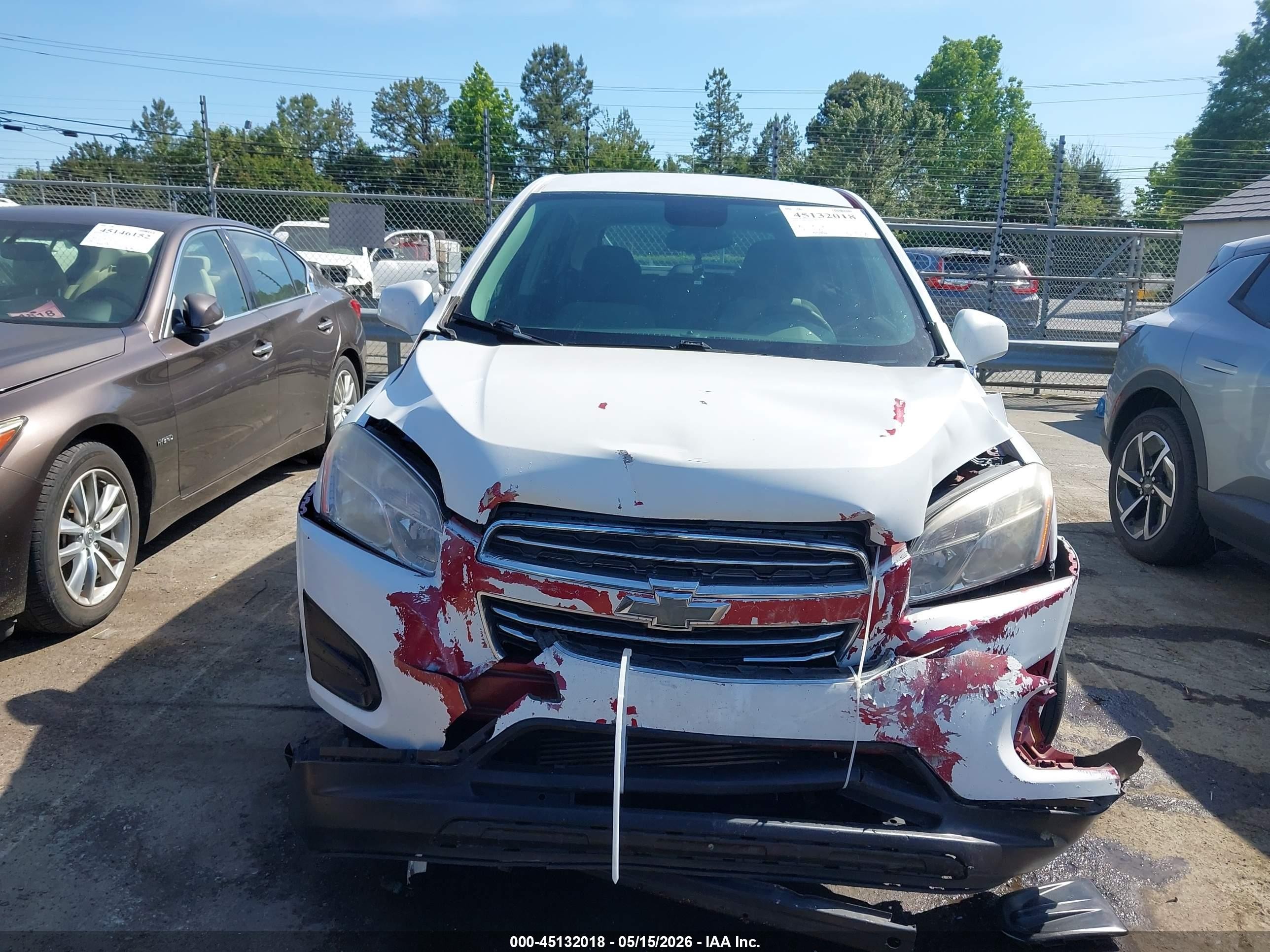 2015 Chevrolet Trax 1ls White vin: KL7CJKSB6FB262233