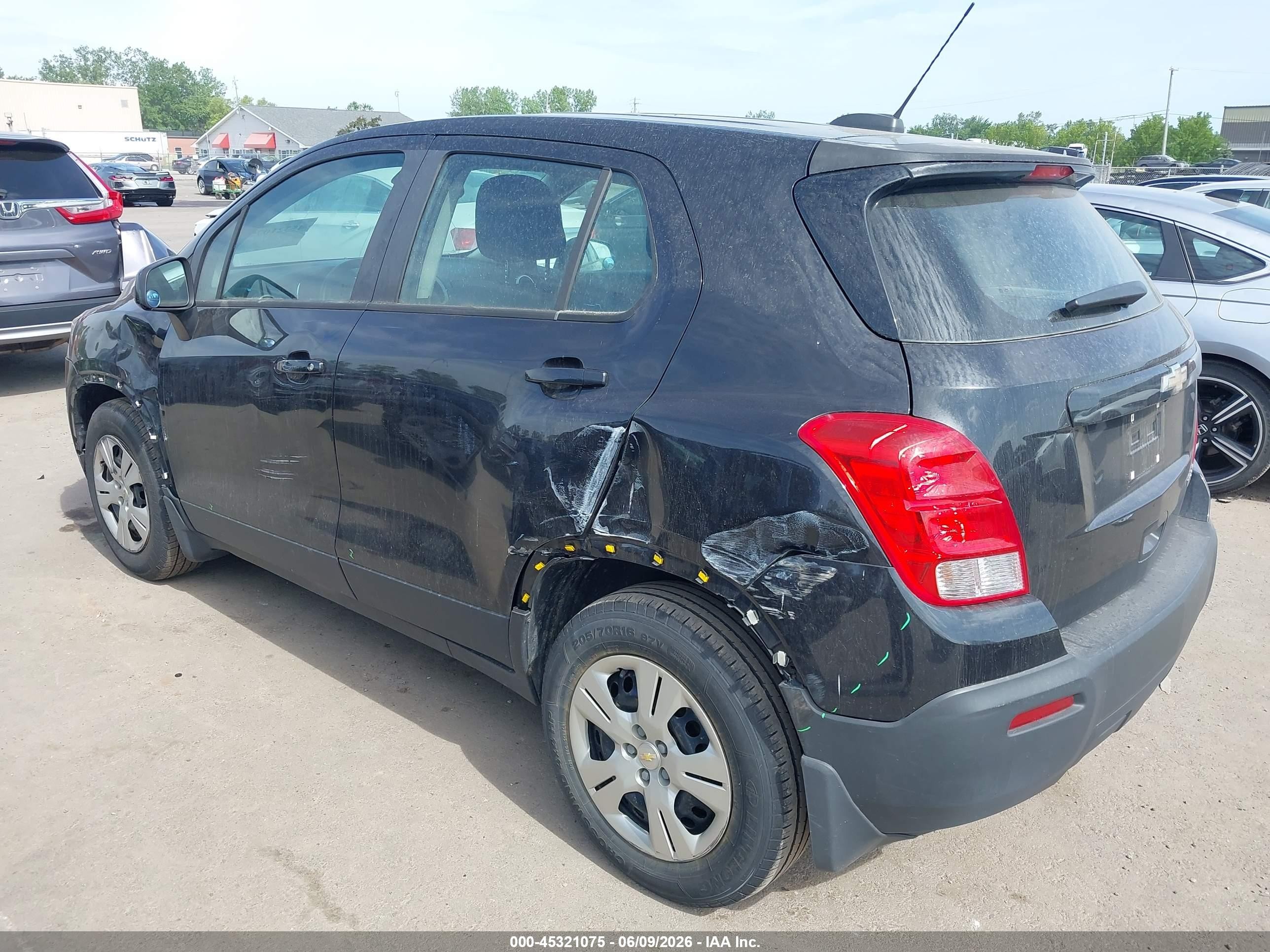 2015 Chevrolet Trax 1ls Black vin: KL7CJKSB7FB091038