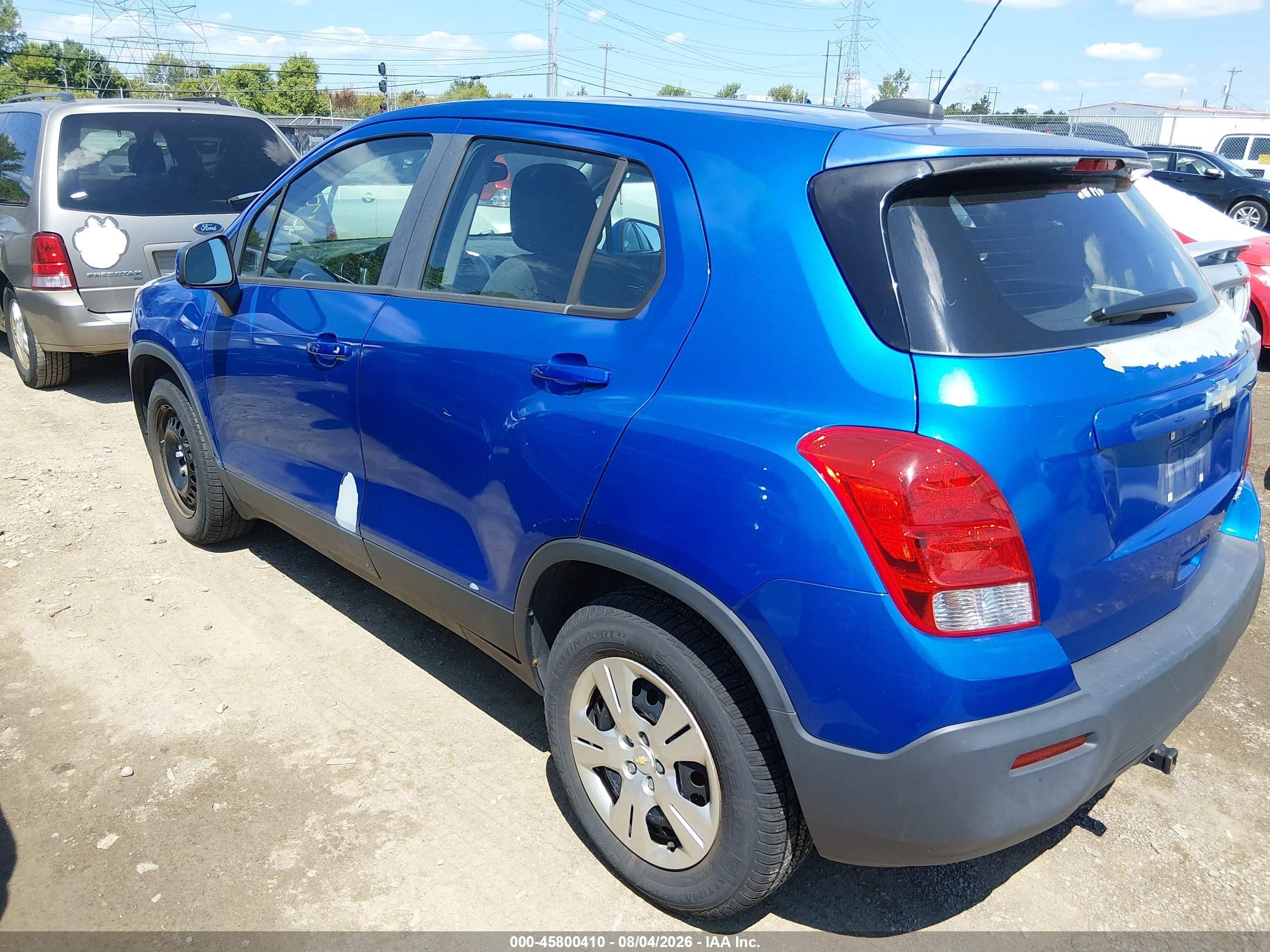 2015 Chevrolet Trax 1ls Blue vin: KL7CJKSB9FB122189