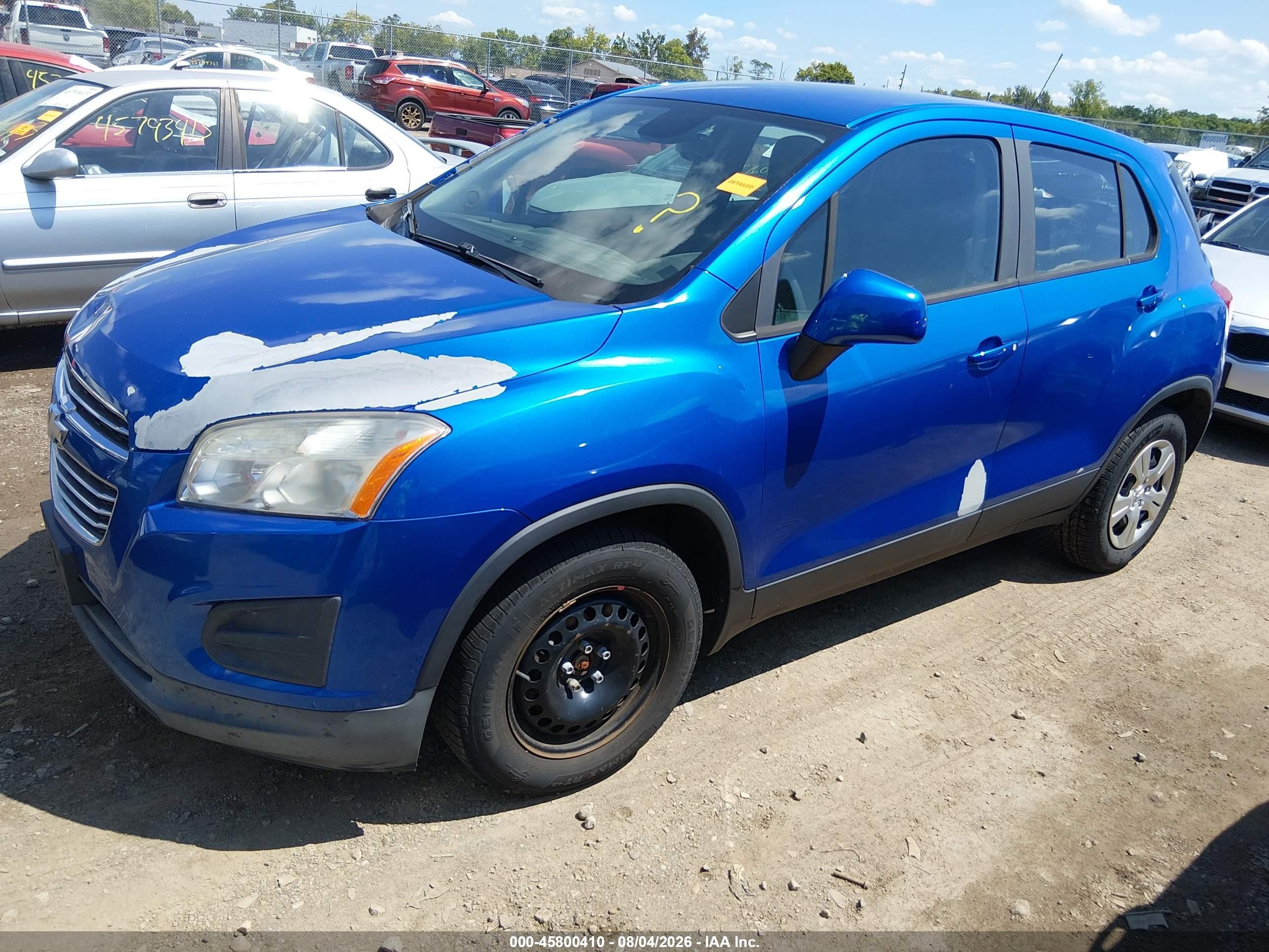 2015 Chevrolet Trax 1ls Blue vin: KL7CJKSB9FB122189
