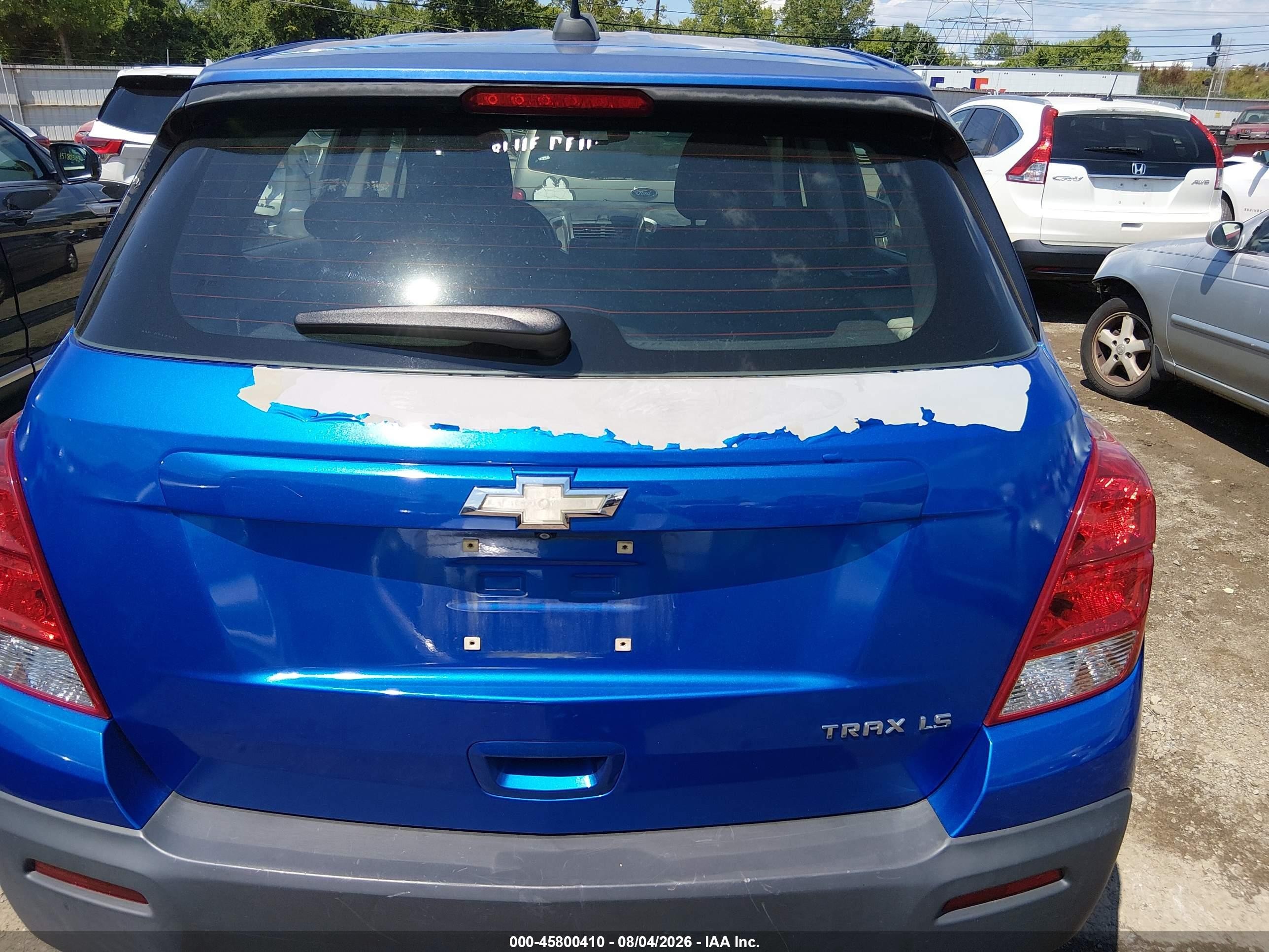 2015 Chevrolet Trax 1ls Blue vin: KL7CJKSB9FB122189