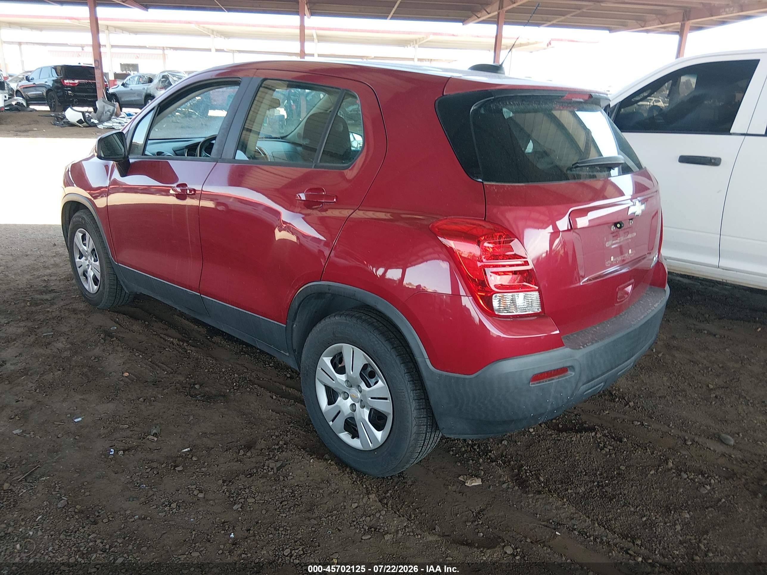 2015 Chevrolet Trax 1ls Red vin: KL7CJKSB9FB212247