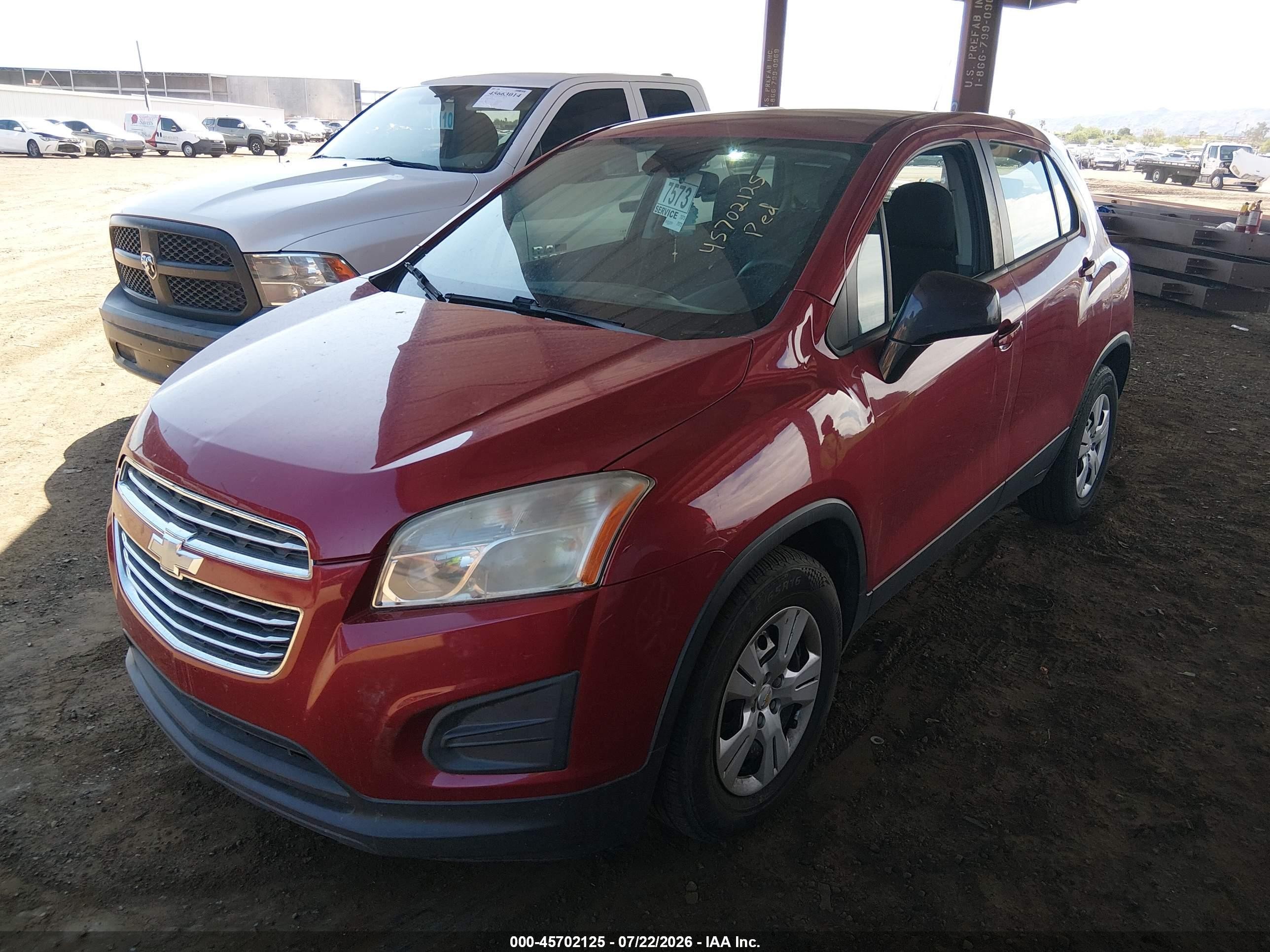 2015 Chevrolet Trax 1ls Red vin: KL7CJKSB9FB212247