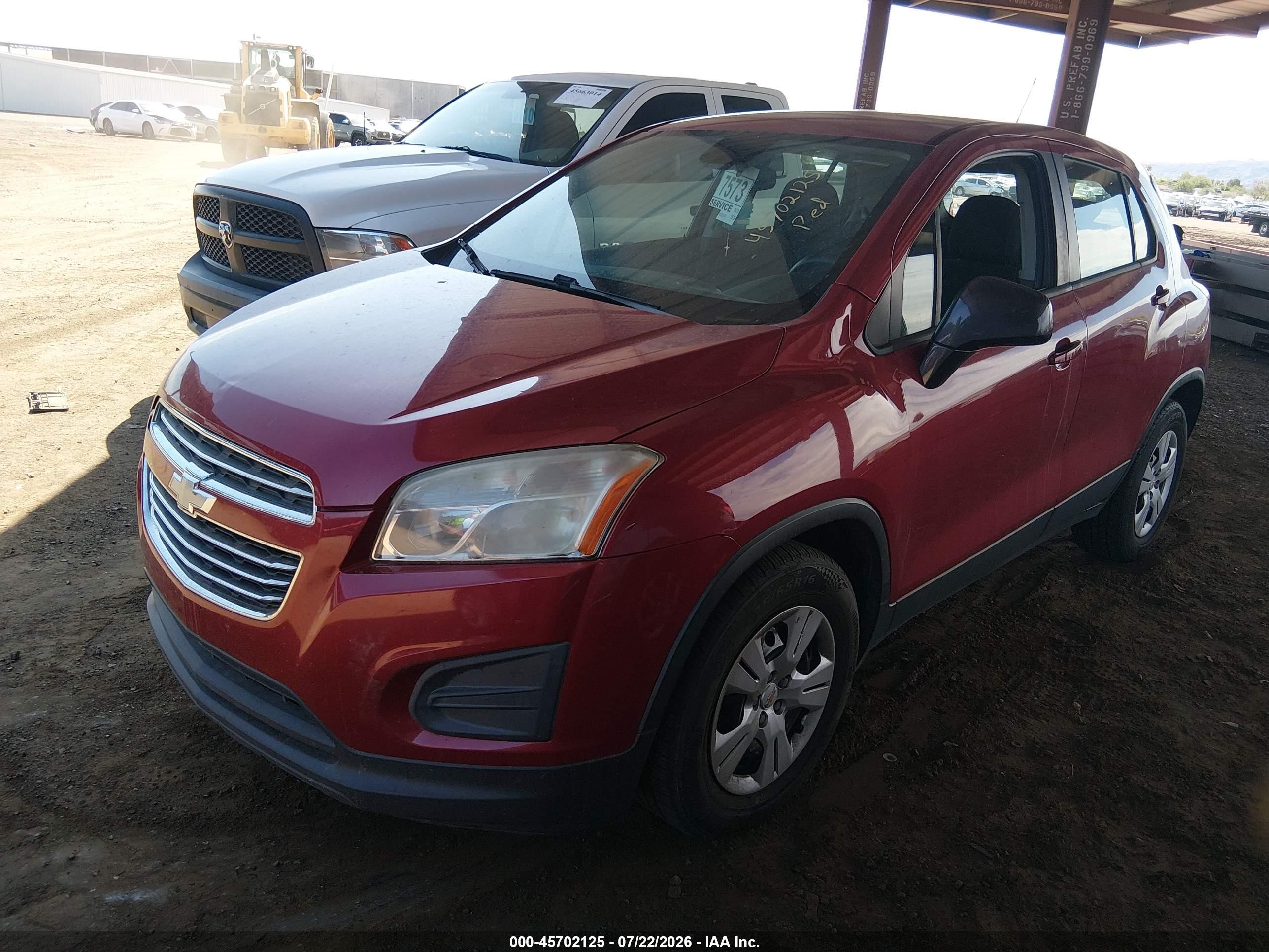 2015 Chevrolet Trax 1ls Red vin: KL7CJKSB9FB212247