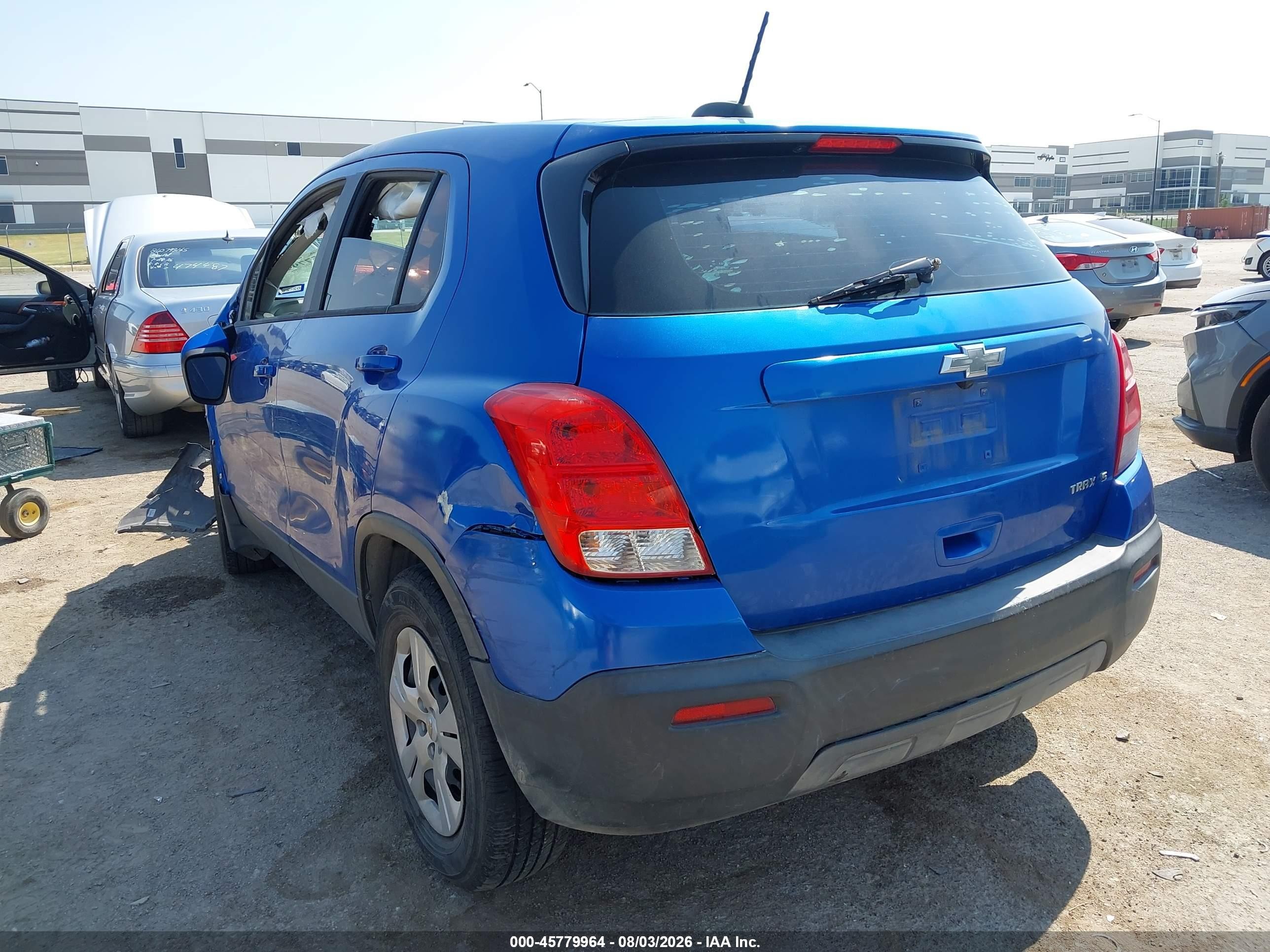 2015 Chevrolet Trax 1ls Blue vin: KL7CJKSB9FB213754