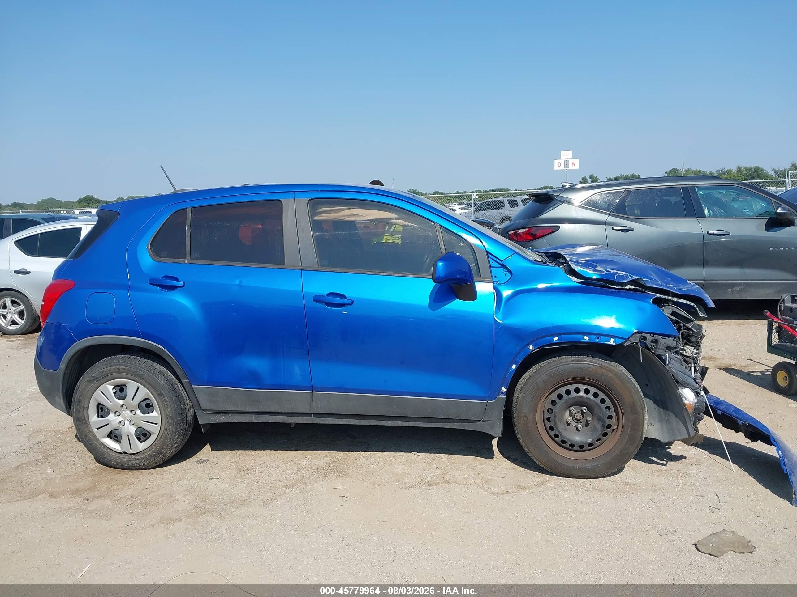 2015 Chevrolet Trax 1ls Blue vin: KL7CJKSB9FB213754